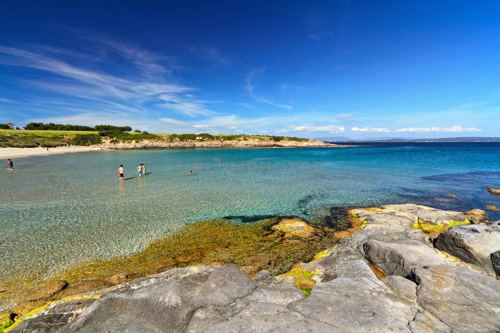 La Bobba beach in Carloforte, San Pietro island, Sardinia, Italy