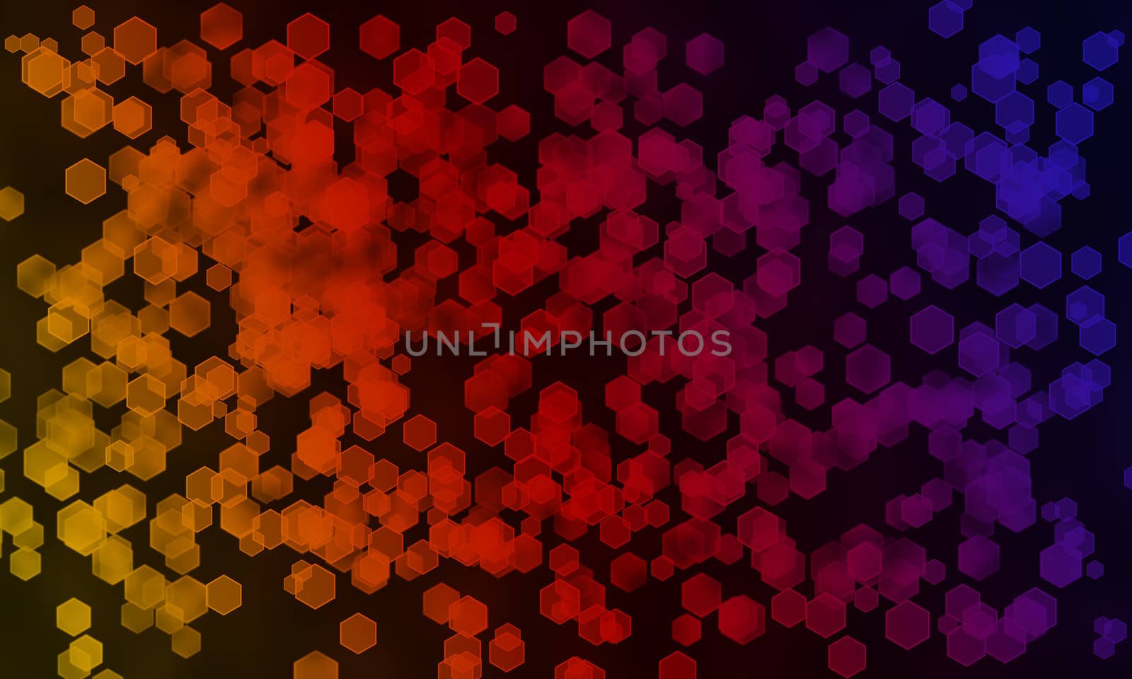 Many hexagons in black background