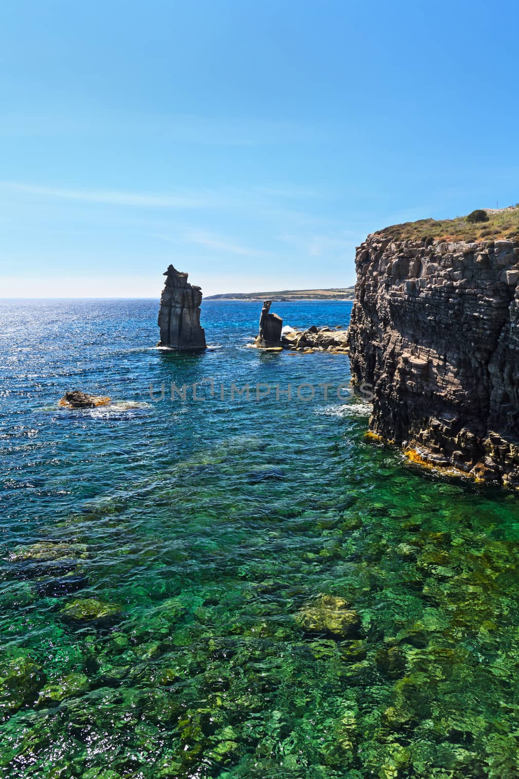 Le Colonne - cliff in San Pietro Island, Sardinia, Italy
