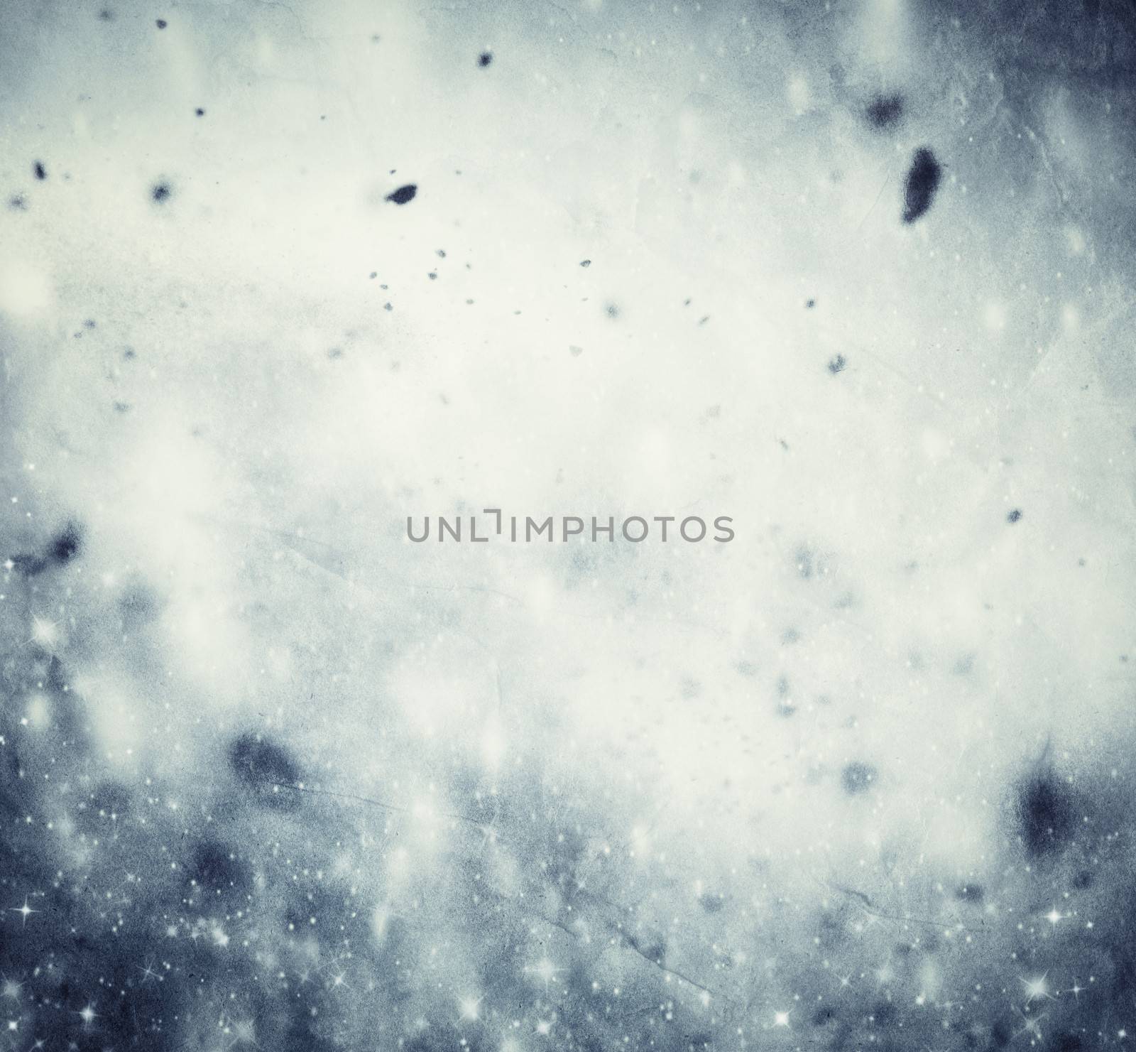 Winter, Christmas background. Snow storm, frost, glittering lights. Vintage texture.