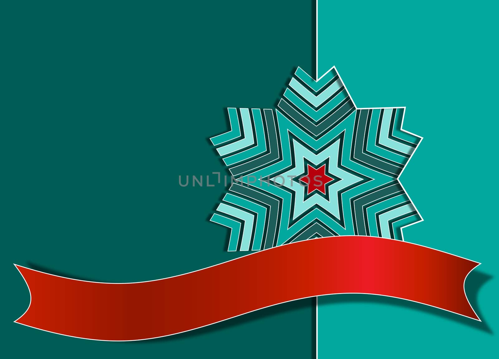 Emerald green Christmas card with space for your text