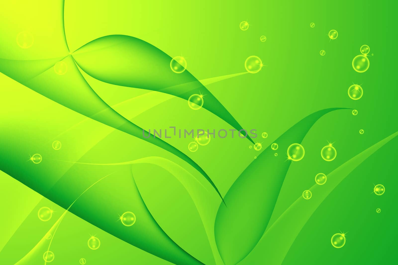 Yellow green abstract glowing with wavy background