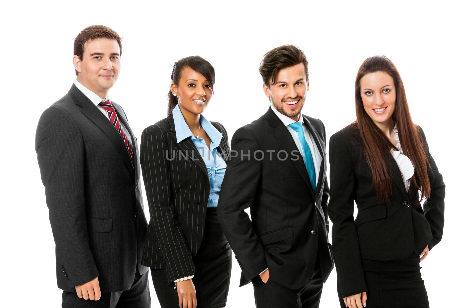 business team diversity happy isolated on white