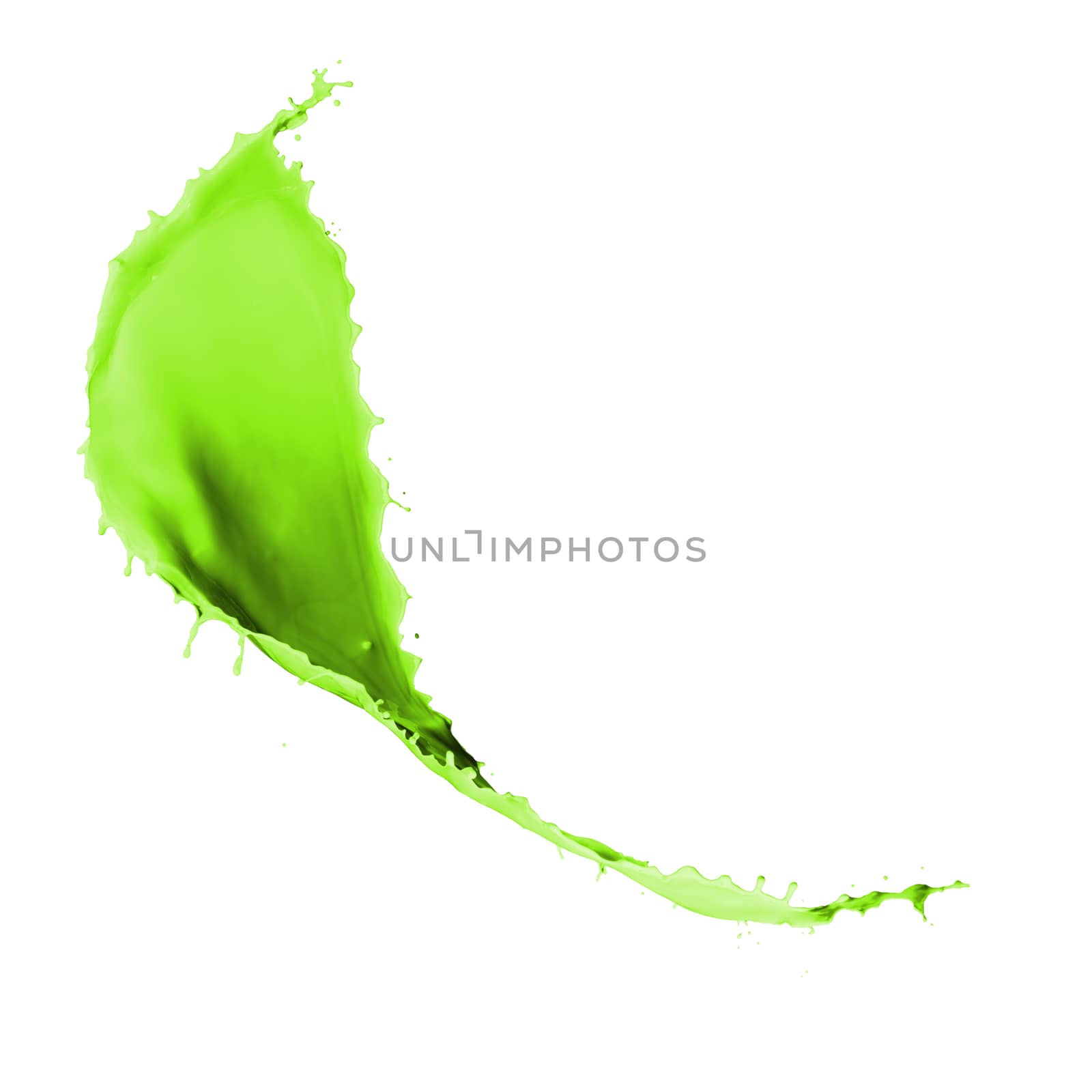 green paint splash isolated on white background