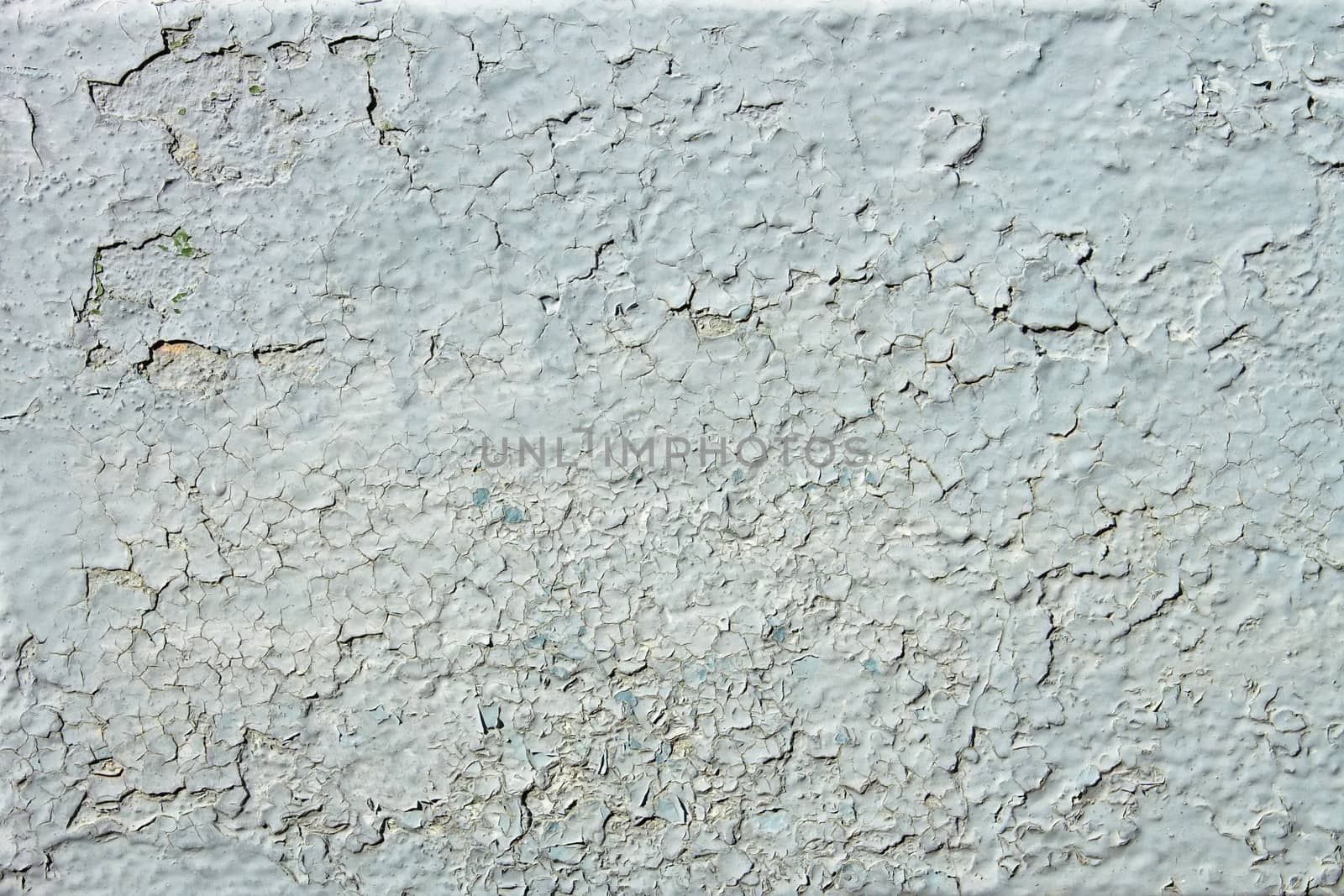 Repeatedly painted shelled and cracked surface with oil paint as the texture