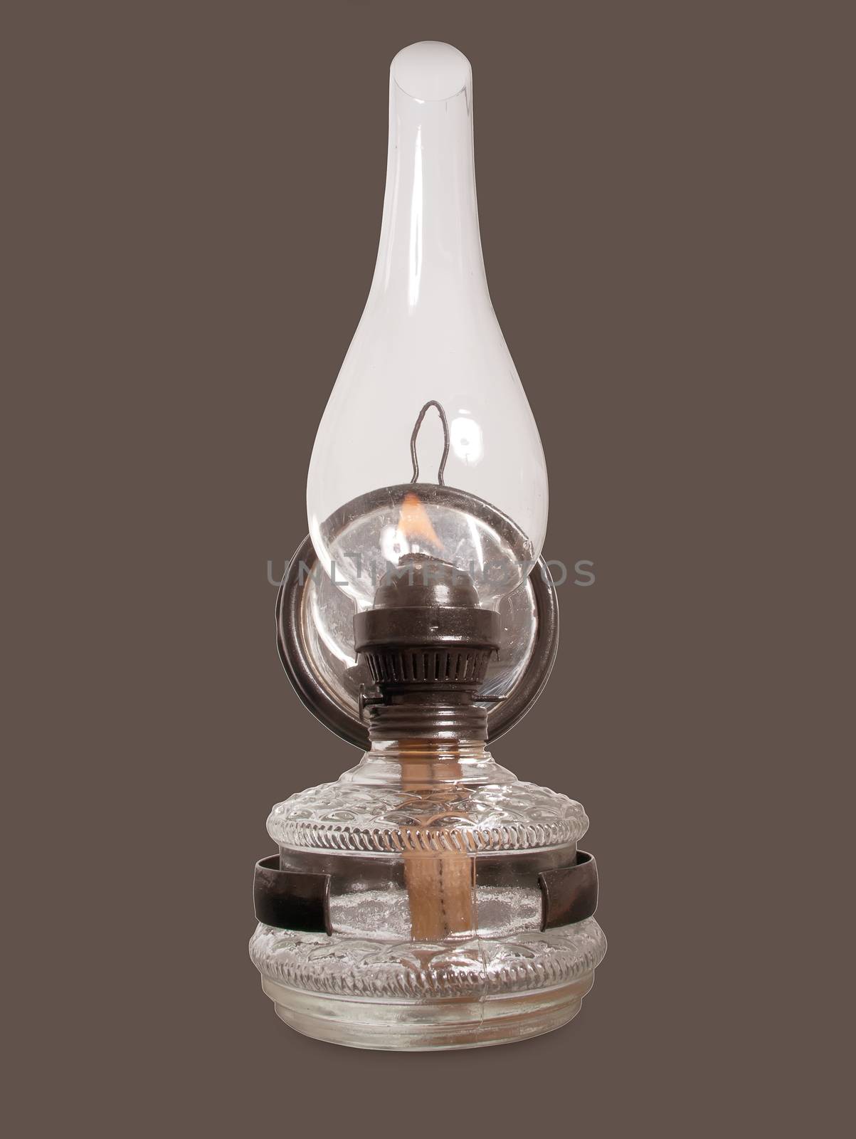 old vintage petroleum lamp isolated