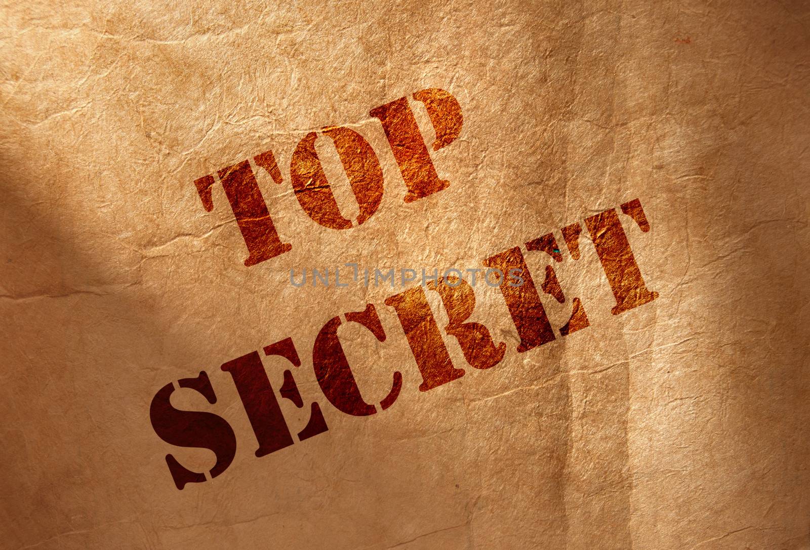 Close up on top secret heading