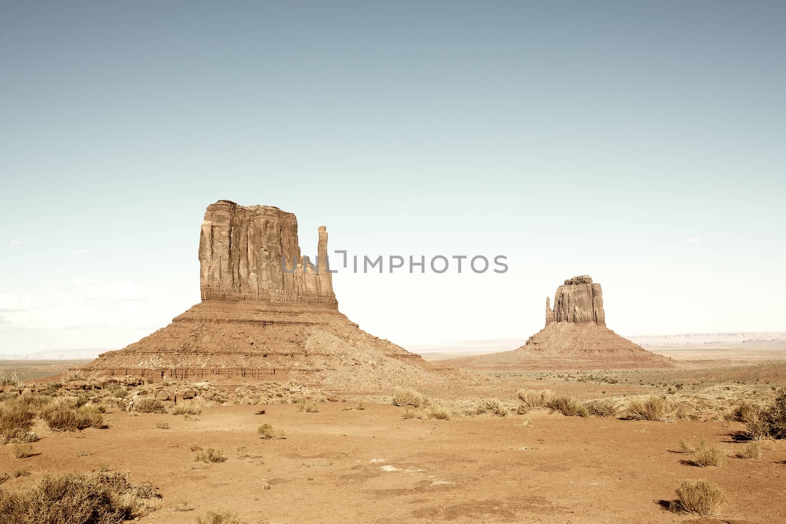 View of monument valley with special photographic processing
