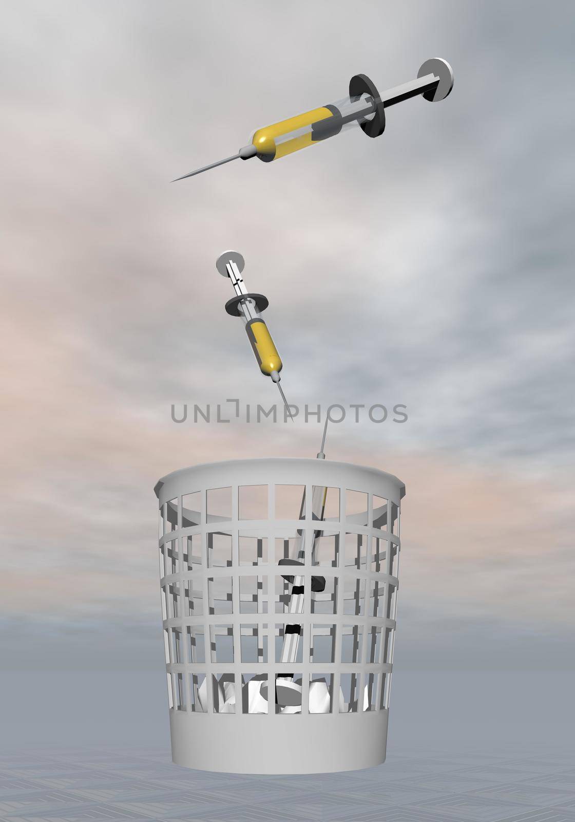 Stop syringes - 3D render by Elenaphotos21