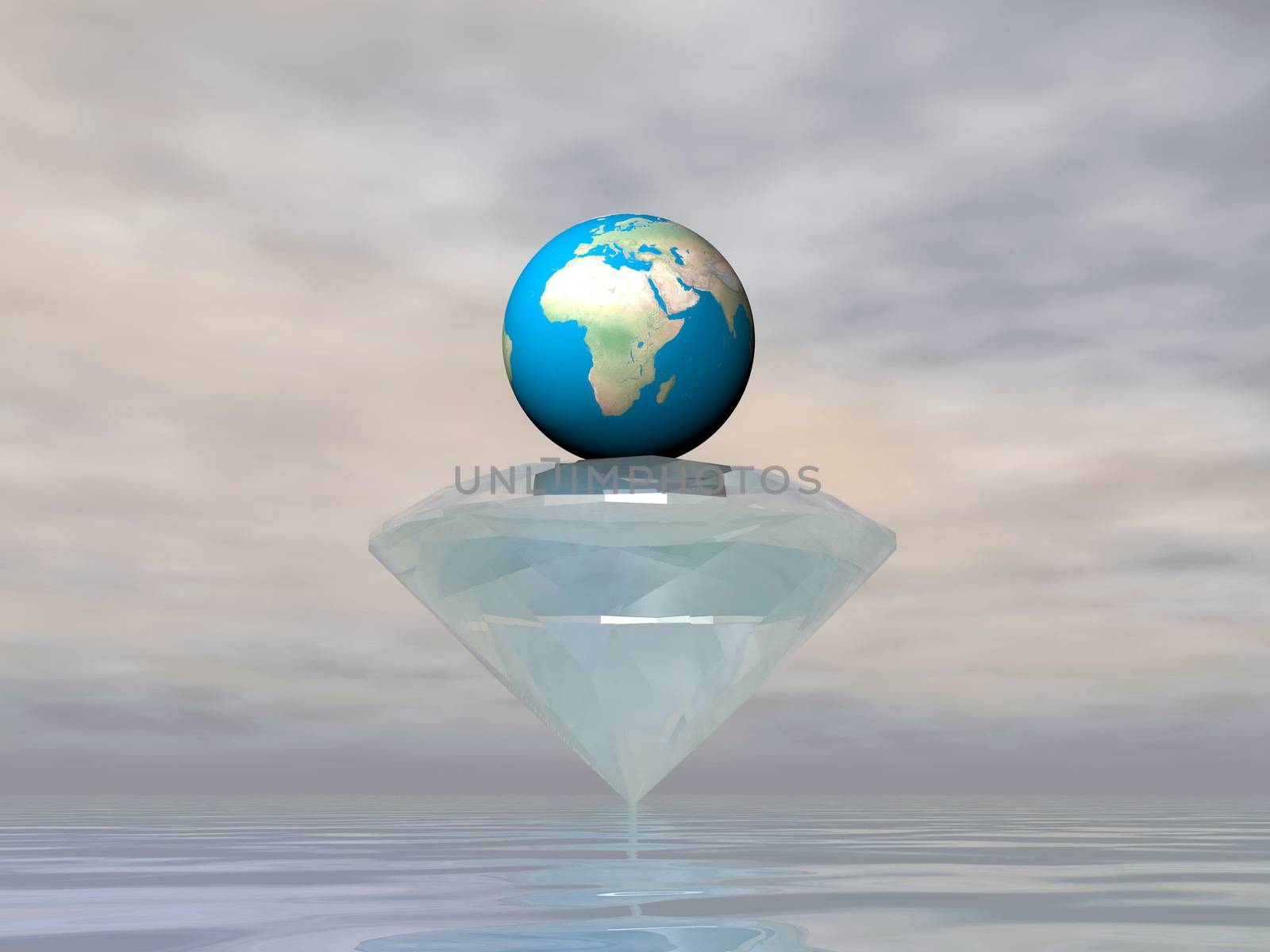 Earth is a diamond - 3D render by Elenaphotos21