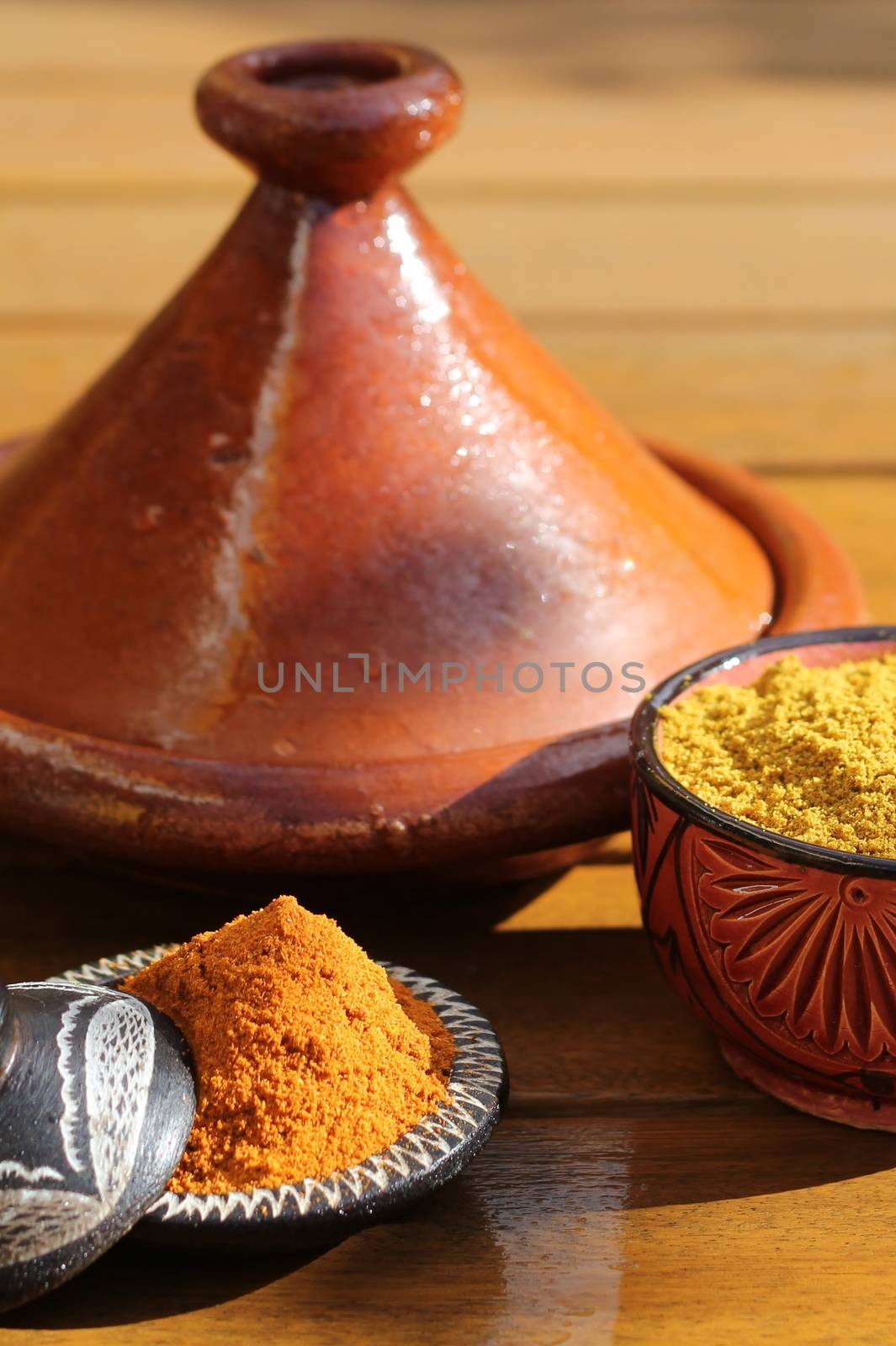 A tagine with spices in bowl