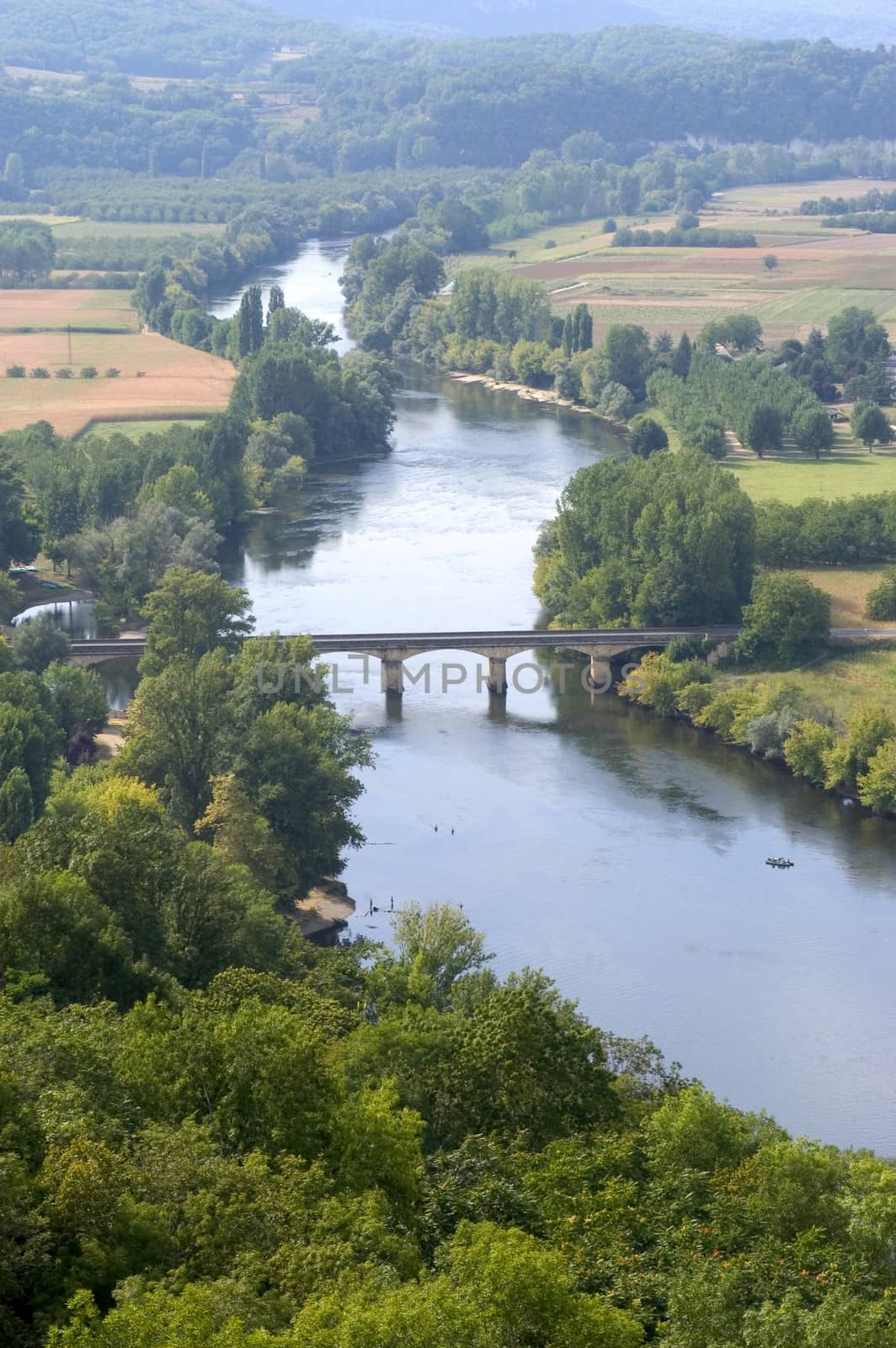Castelnaud bridge over the Dordogne by gillespaire