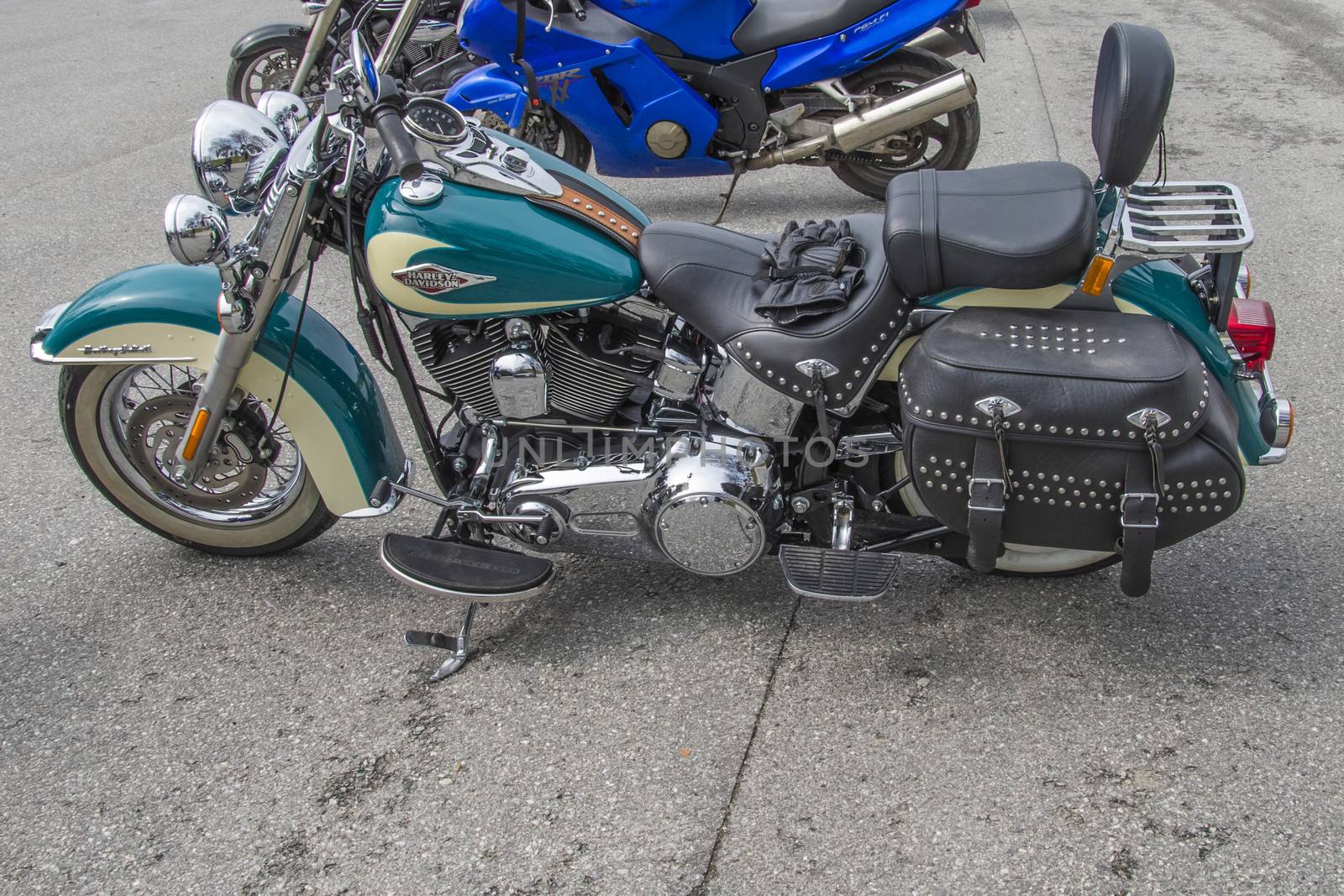 Every year in May there is a motorcycle meeting at Fredriksten fortress in Halden, Norway. In this photo harley davidson.