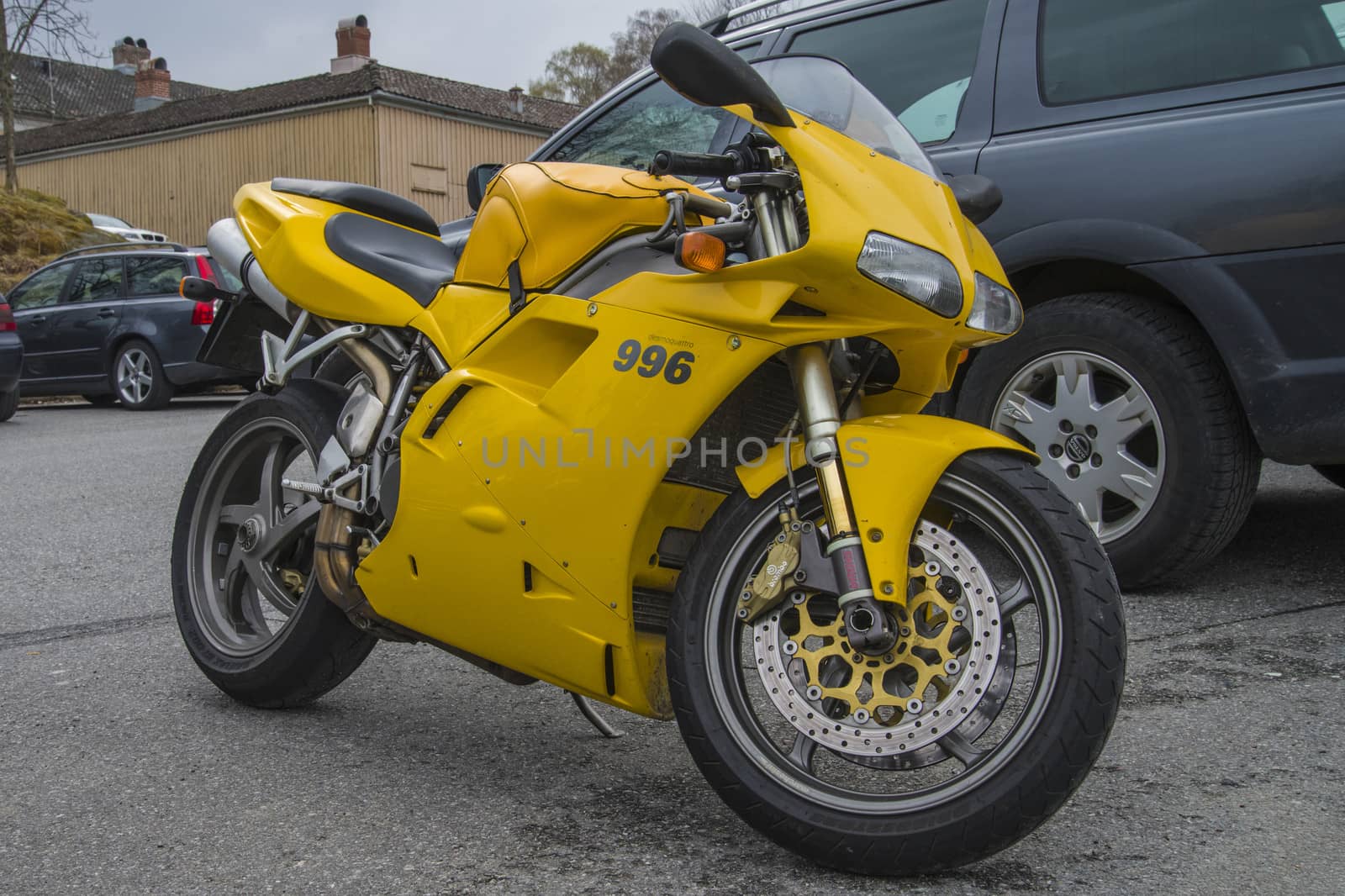 Every year in May there is a motorcycle meeting at Fredriksten fortress in Halden, Norway. In this photo, Ducati Desmoquattro 996 which is a water-cooled, four-valve engines from Ducati.
