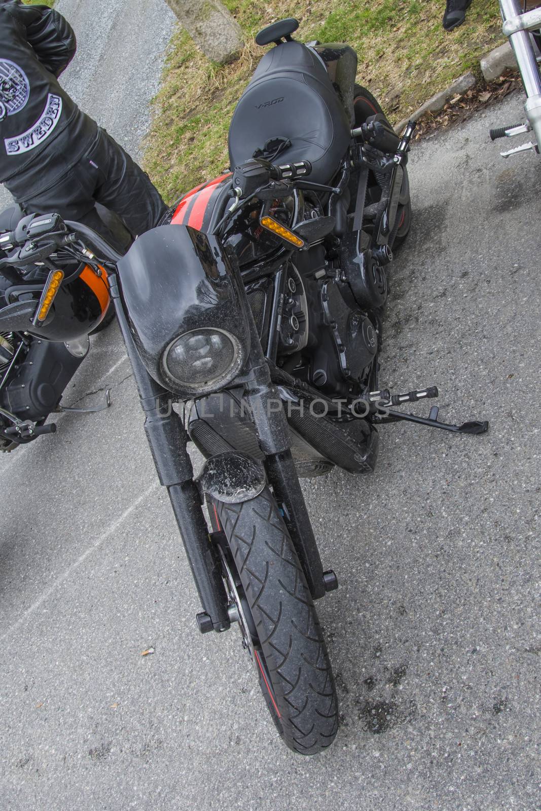 Every year in May there is a motorcycle meeting at Fredriksten fortress in Halden, Norway. In this photo Harley Davidson Night Rod