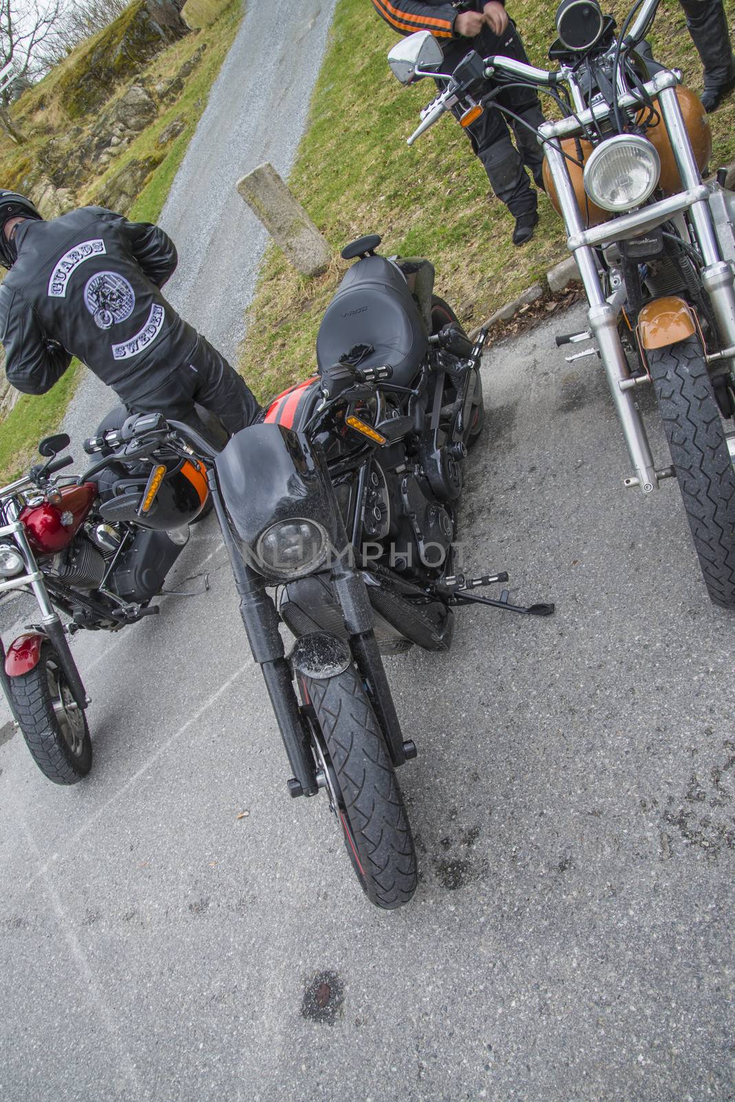 motorbike meeting at fredriksten fortress, harley davidson night by steirus