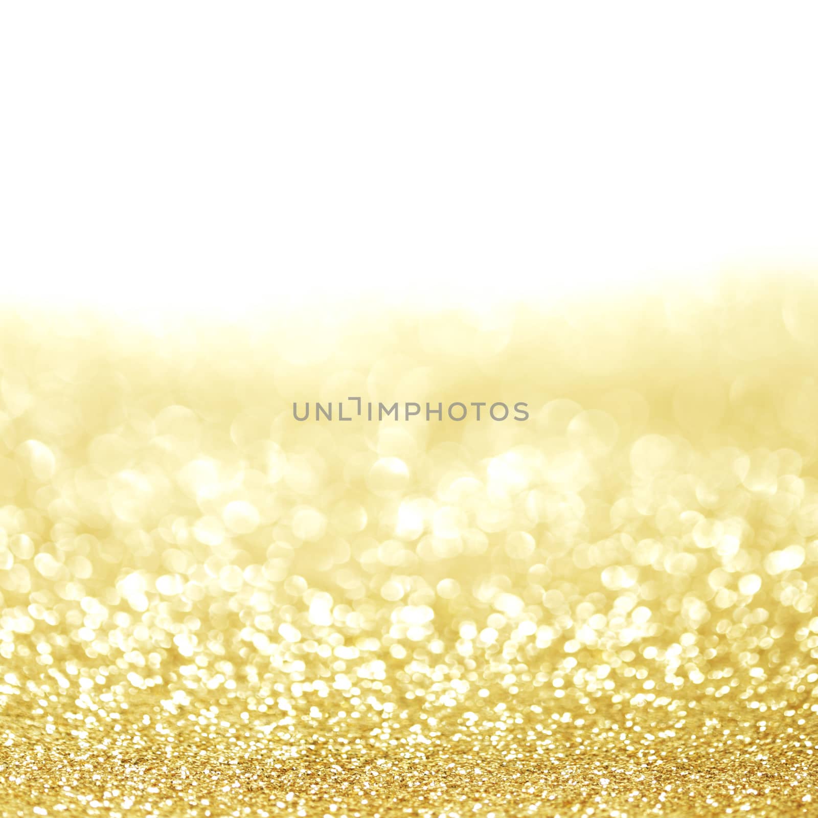 Golden shiny glitter holiday celebration background with white copy space