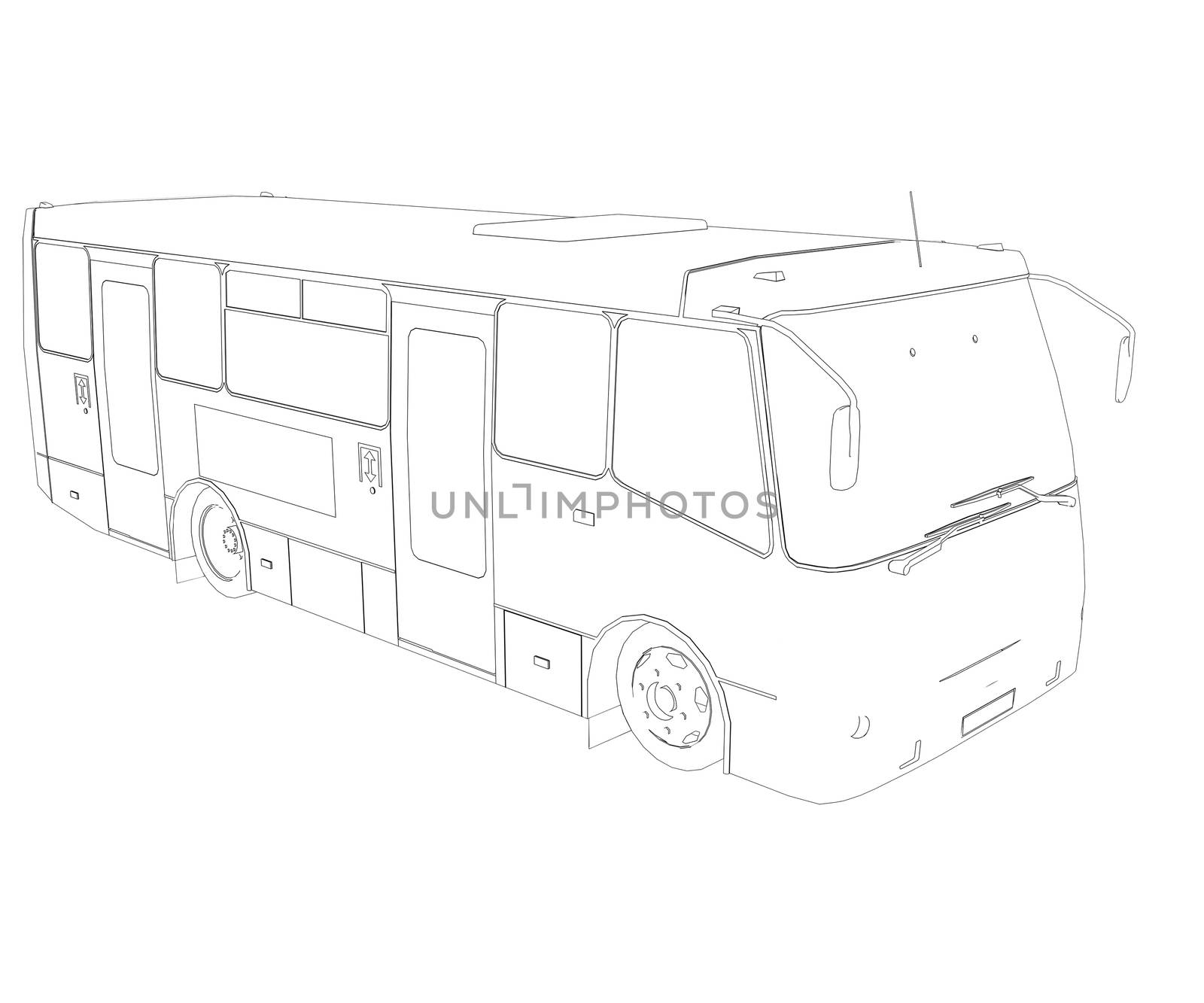 Big bus. Wire frame by cherezoff