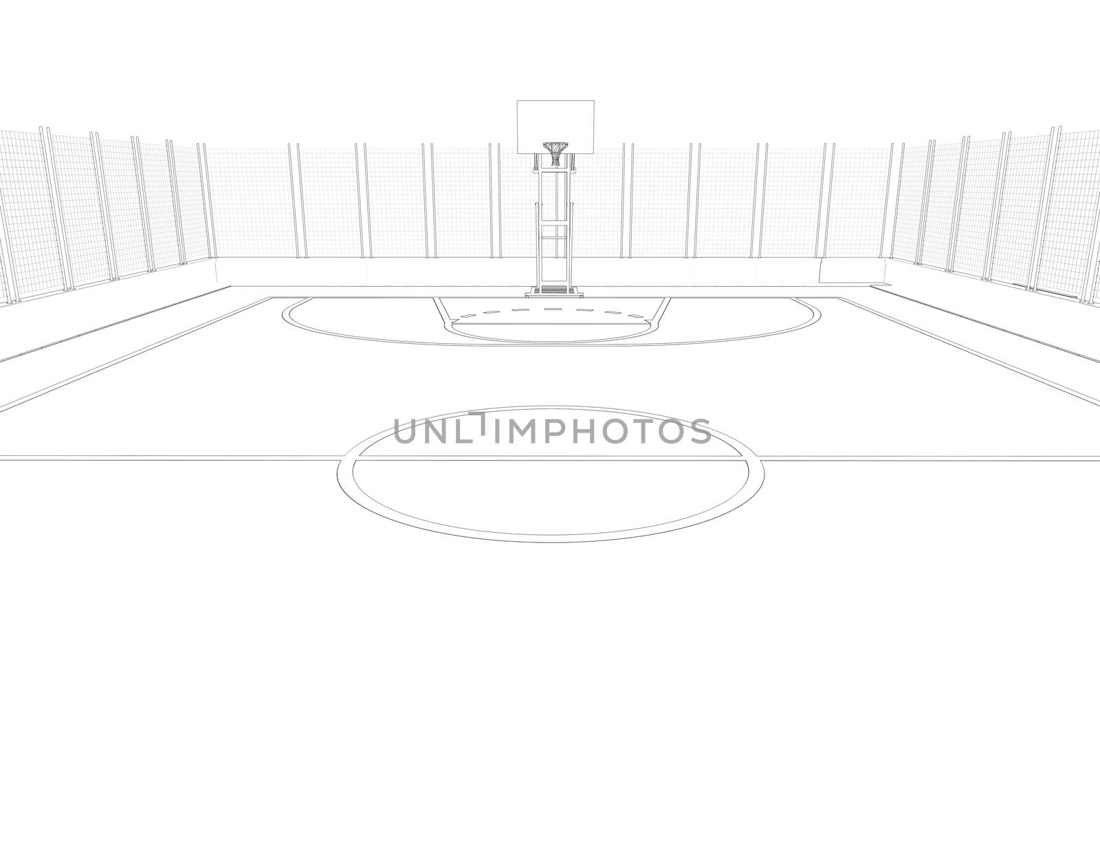 Basketball court. Wire frame by cherezoff