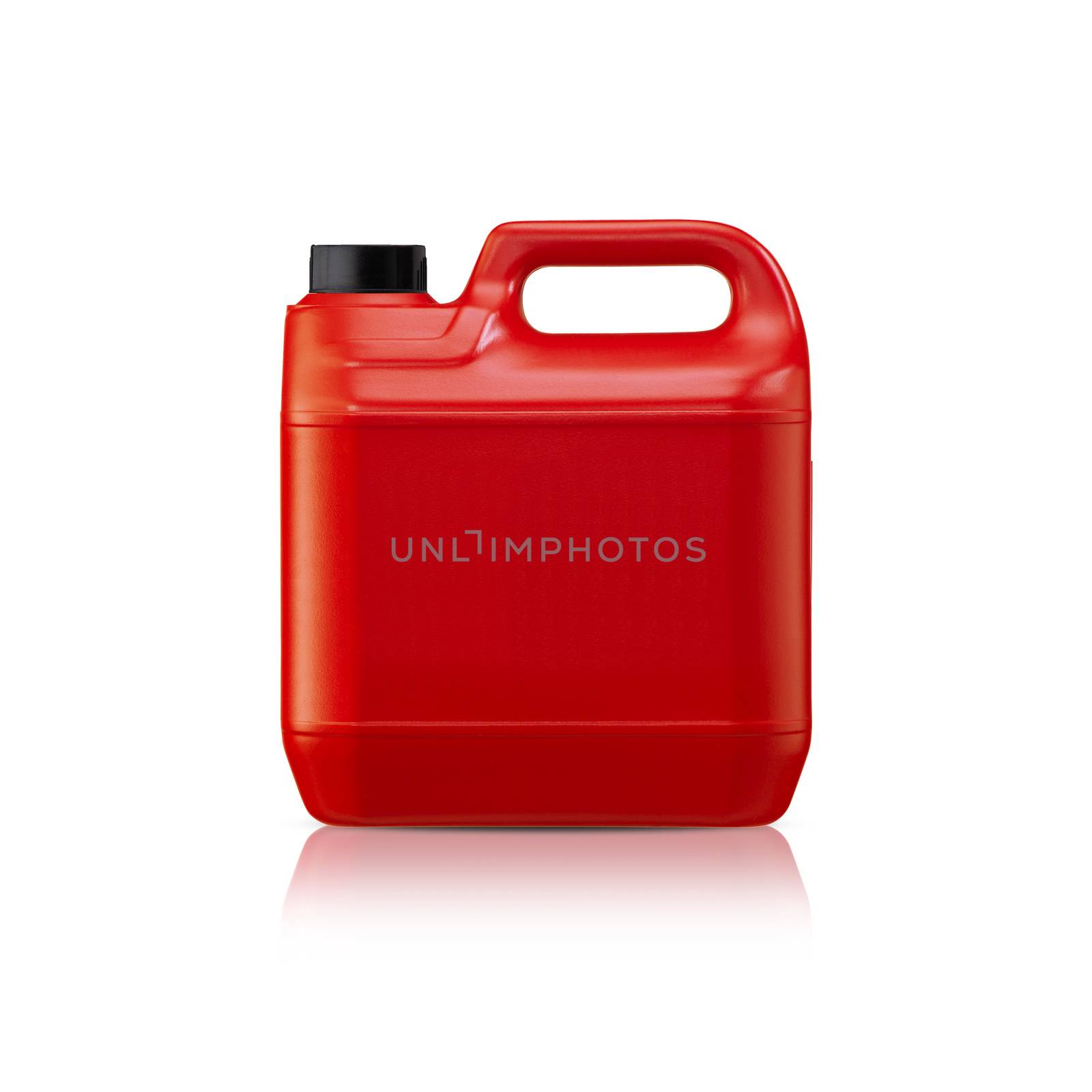 Red plastic gallon, jerry can isolated on a white background. (with clipping work path)