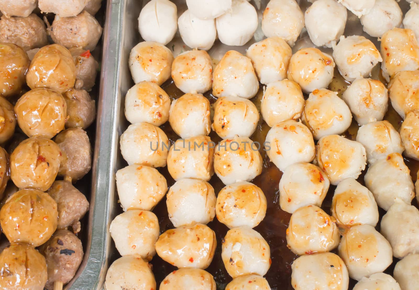 Thai style meatball with chili spicy sauce