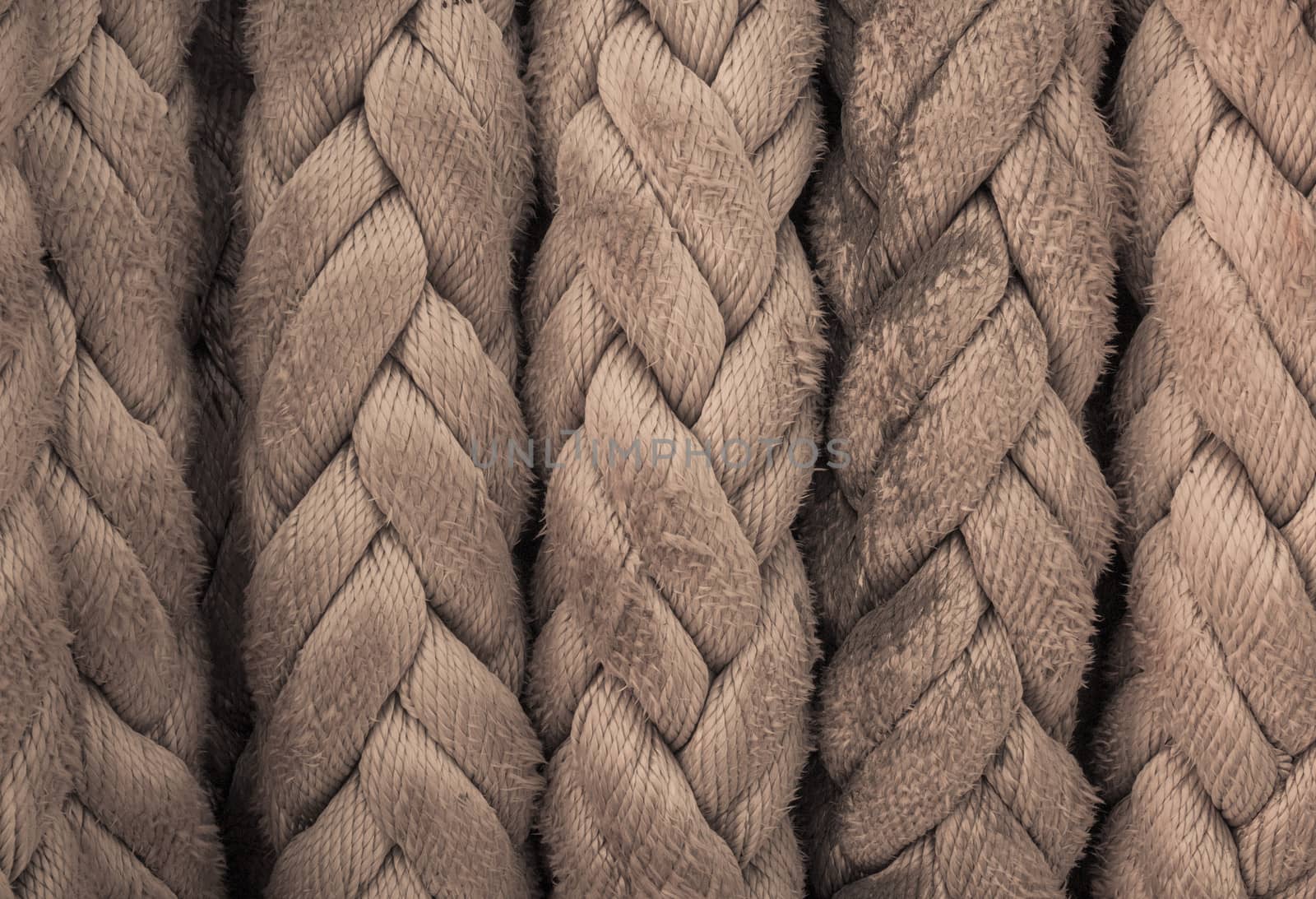 old frayed boat rope