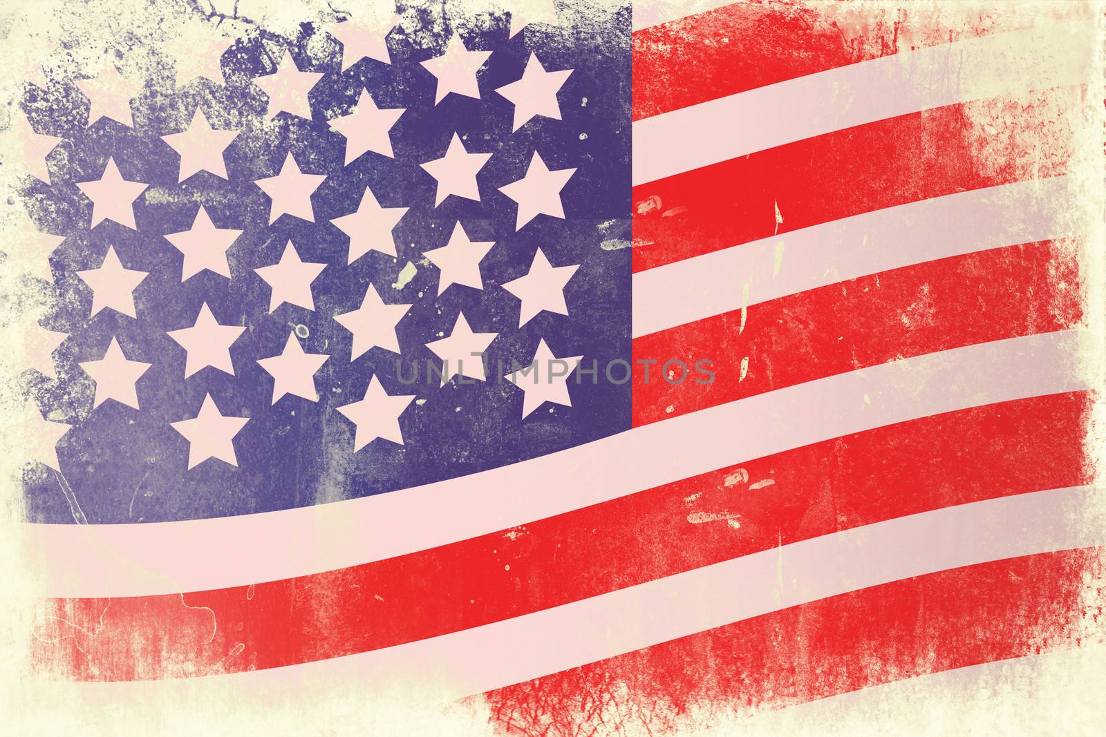 Stars and stripes with a grungy vintage look