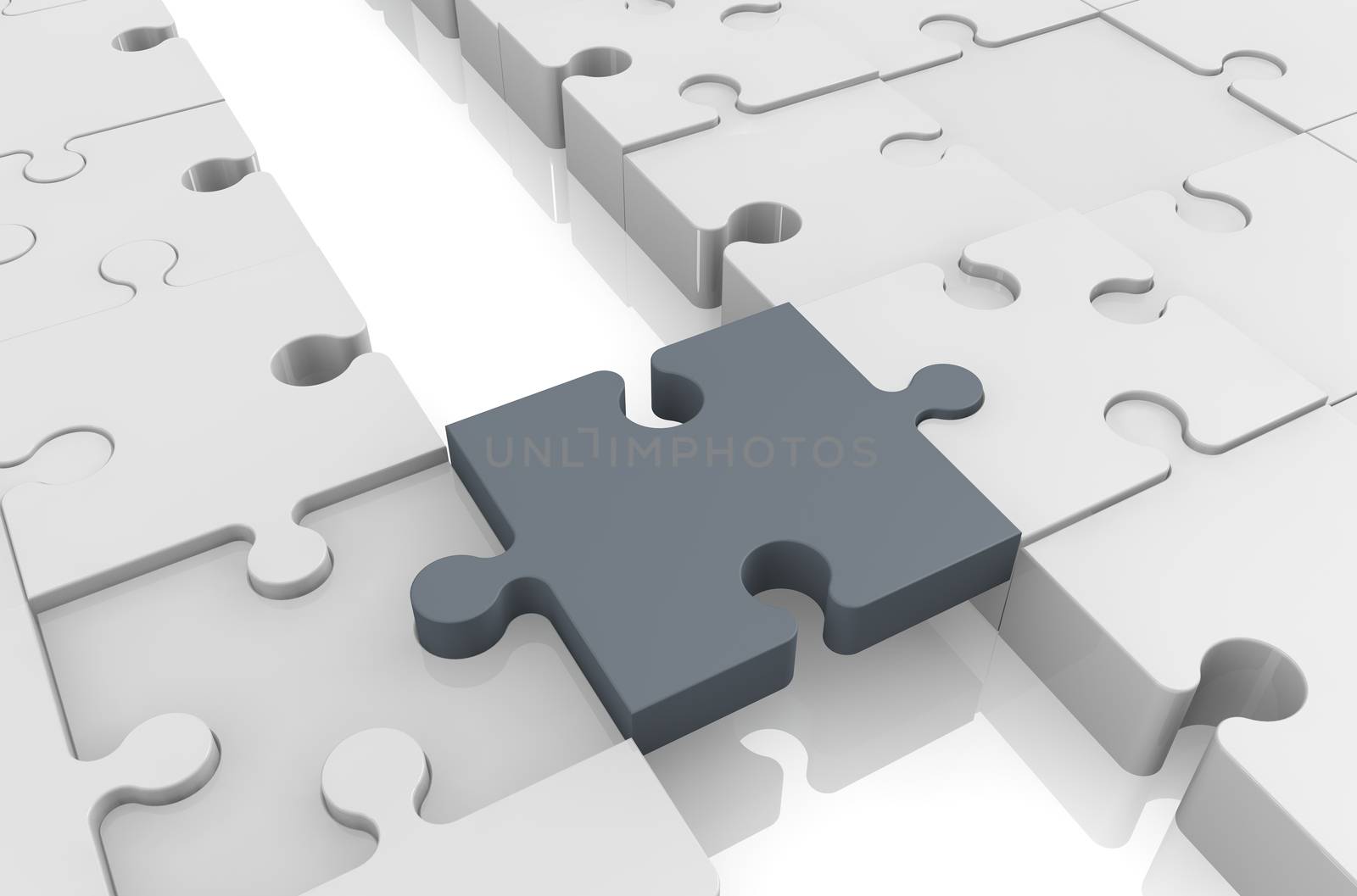 3d render of a jigsaw puzzle bridge