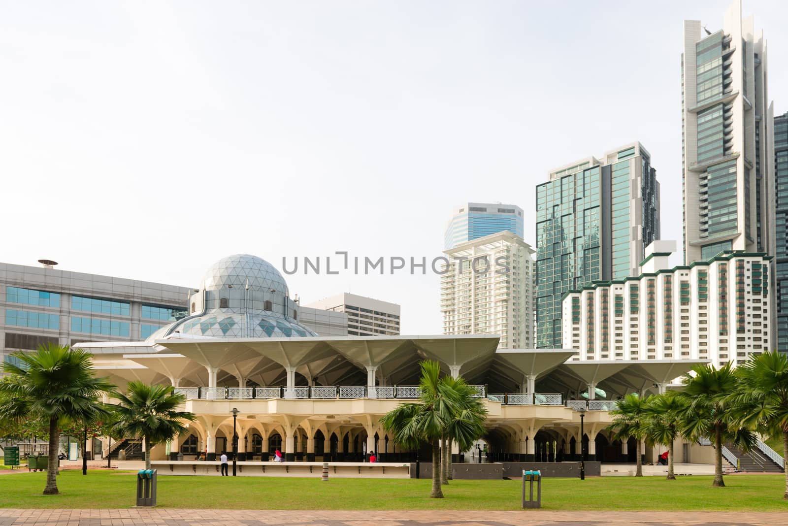 Modern As Syakirin Mosque (Masjid As Syakirin) in city center Kuala Lumpur, Malaysia. 