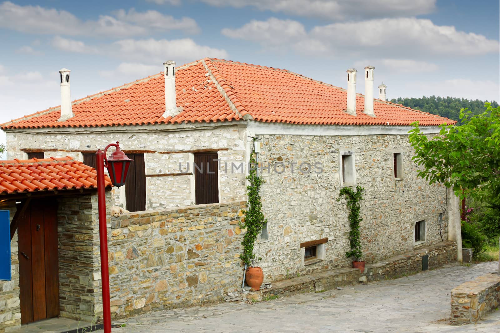 parthenonas old greek village street
