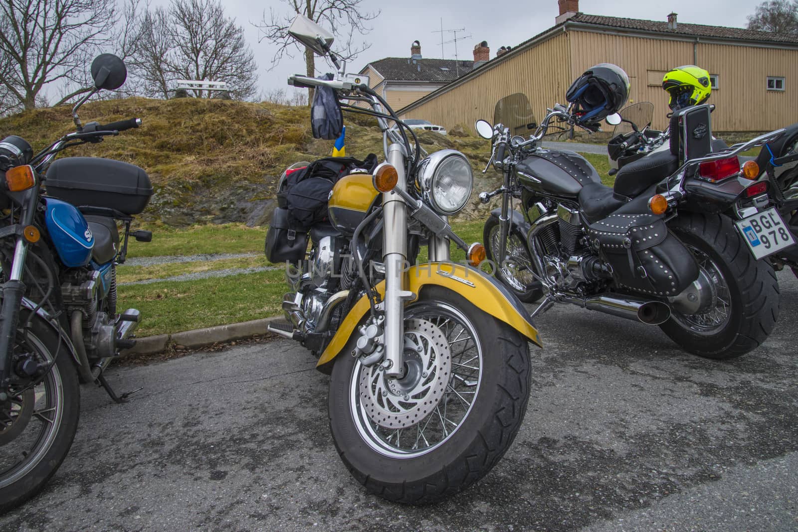 Every year in May there is a motorcycle meeting at Fredriksten fortress in Halden, Norway. In this photo, Yamaha Drag Star 1100