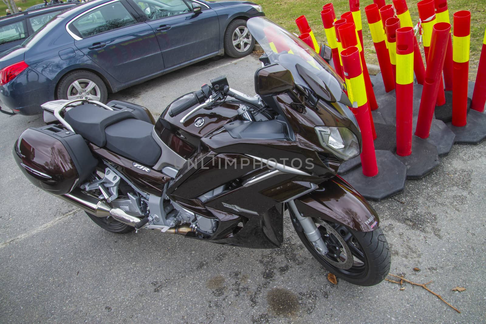 Every year in May there is a motorcycle meeting at Fredriksten fortress in Halden, Norway. In this photo Yamaha FJR1300 which is a sport touring motorcycles. 