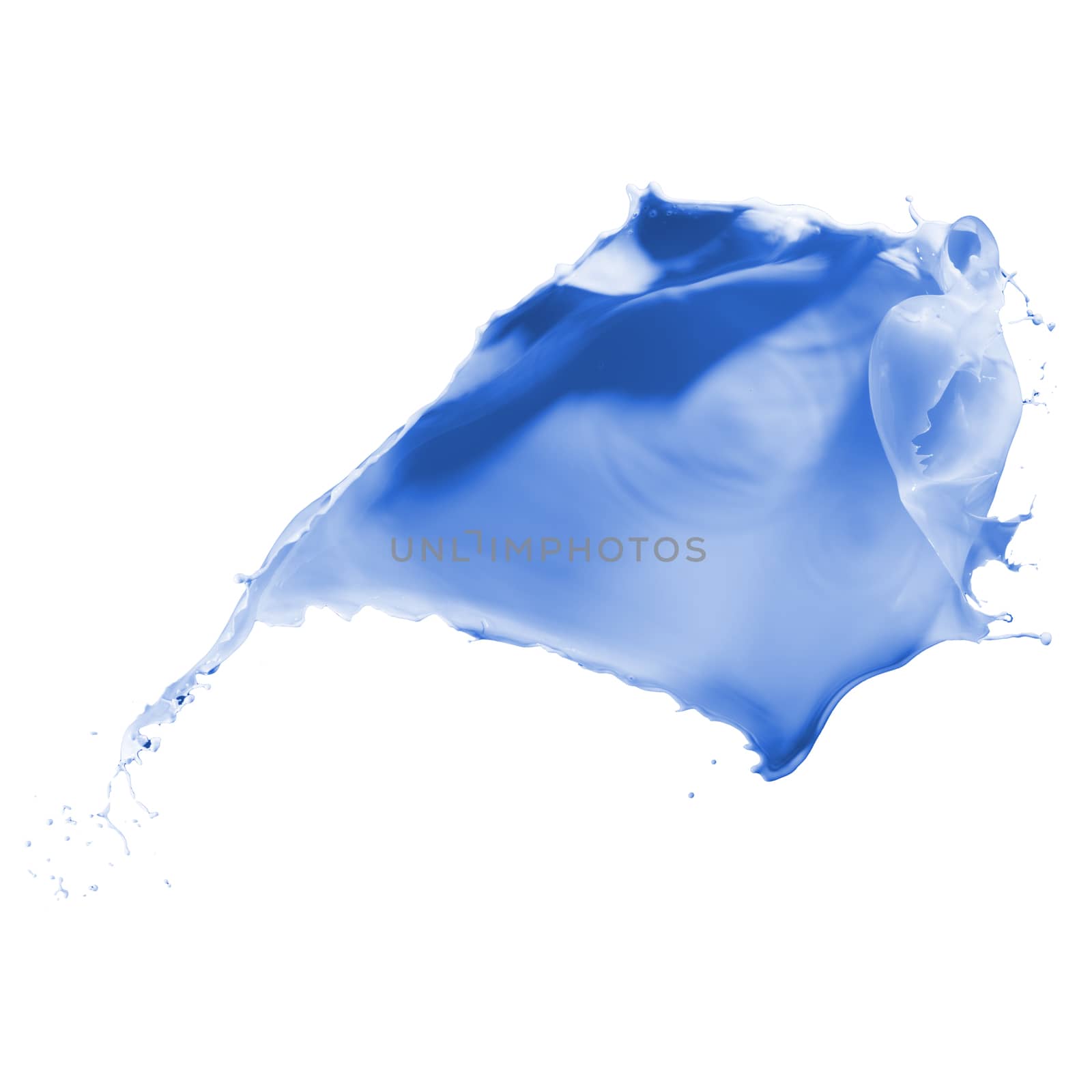 blue paint splash isolated on white background