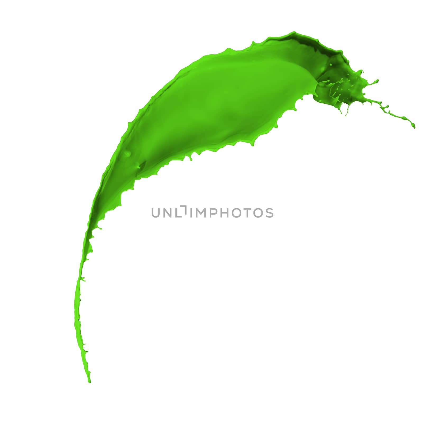 green paint splash isolated on white background