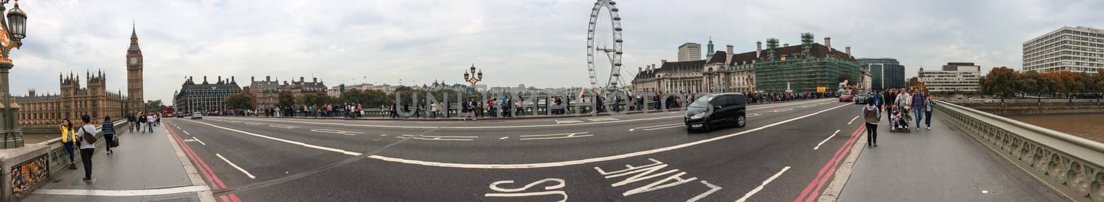 London. Westminster area panoramic view
