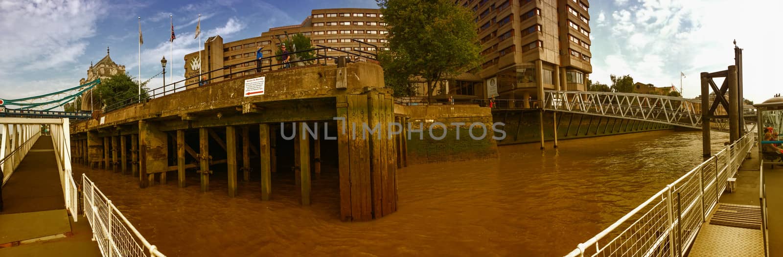 LONDON, SEP 29: Tourists walk in St. Catharine Docks, September by jovannig