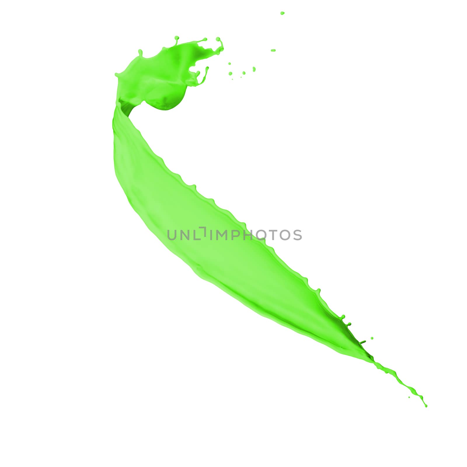 green paint splash isolated on white background