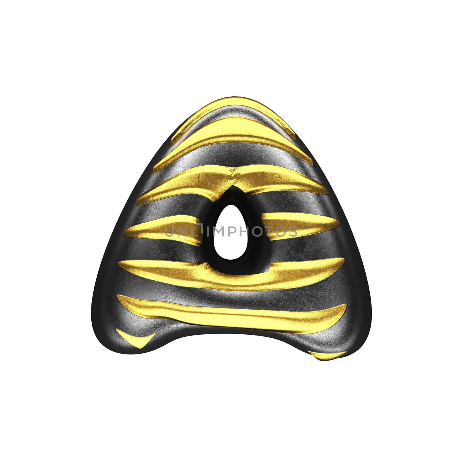 isolated silver figure with gold