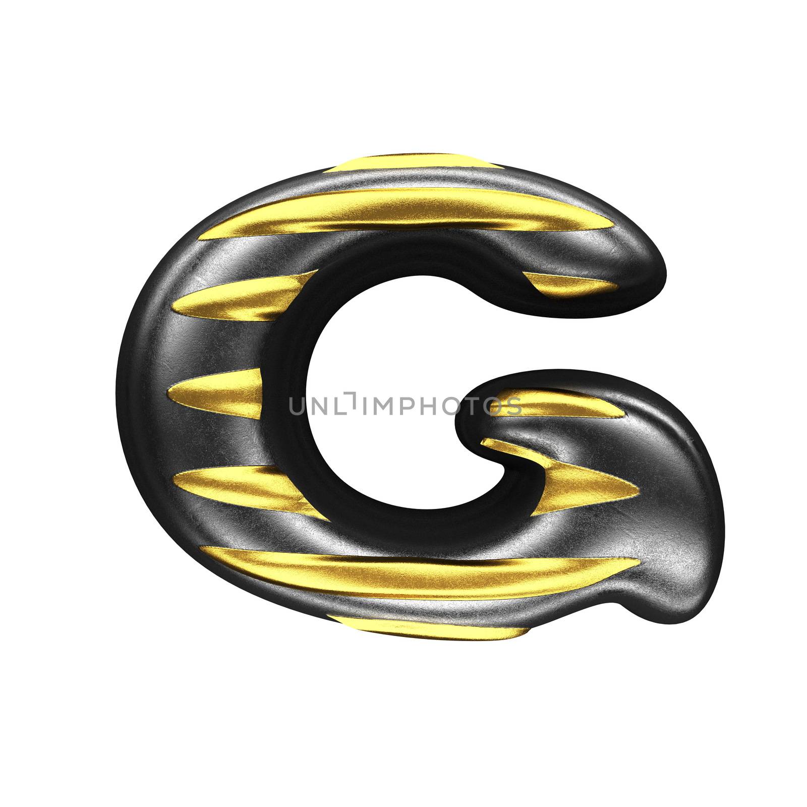isolated silver figure with gold