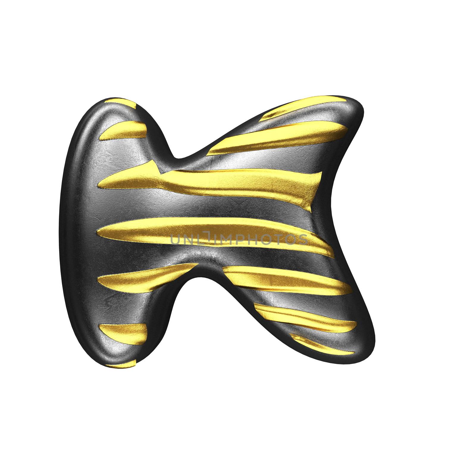 isolated silver figure with gold