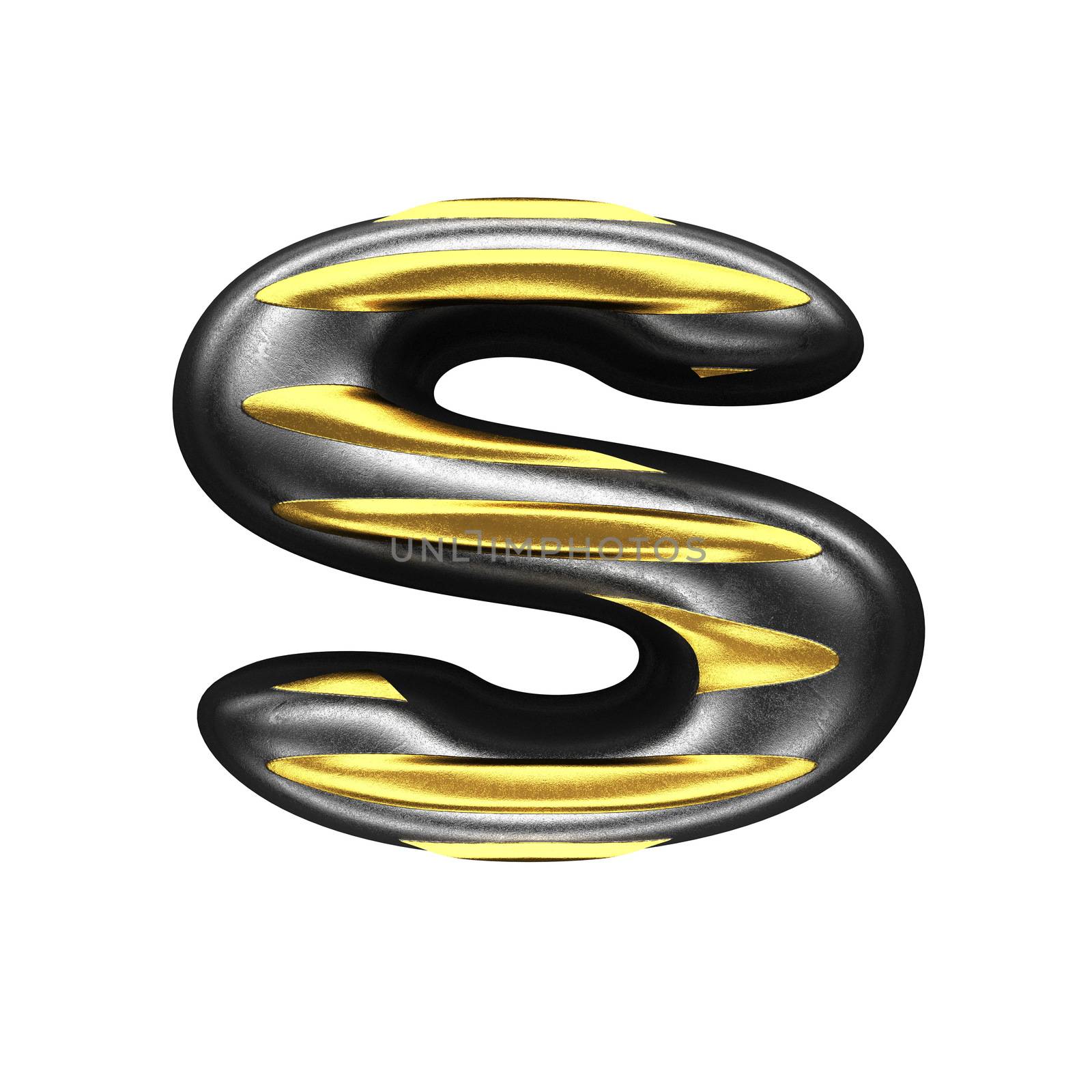 isolated silver figure with gold