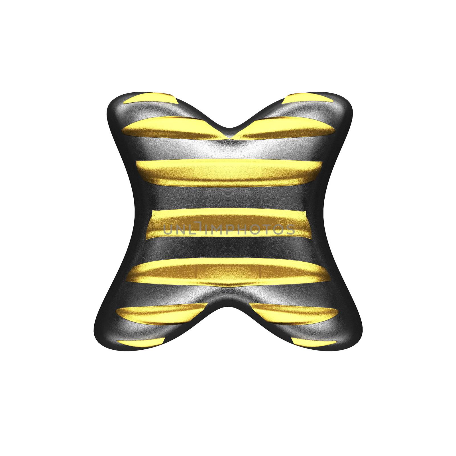 isolated silver figure with gold