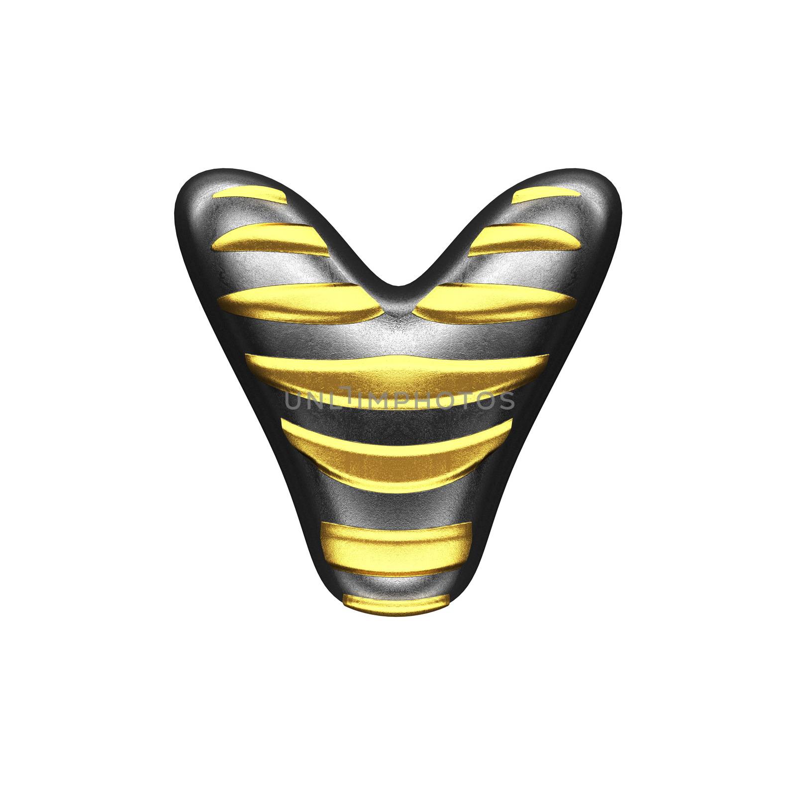 isolated silver figure with gold