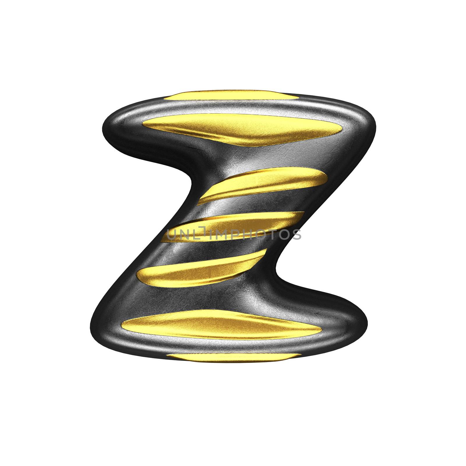 isolated silver figure with gold