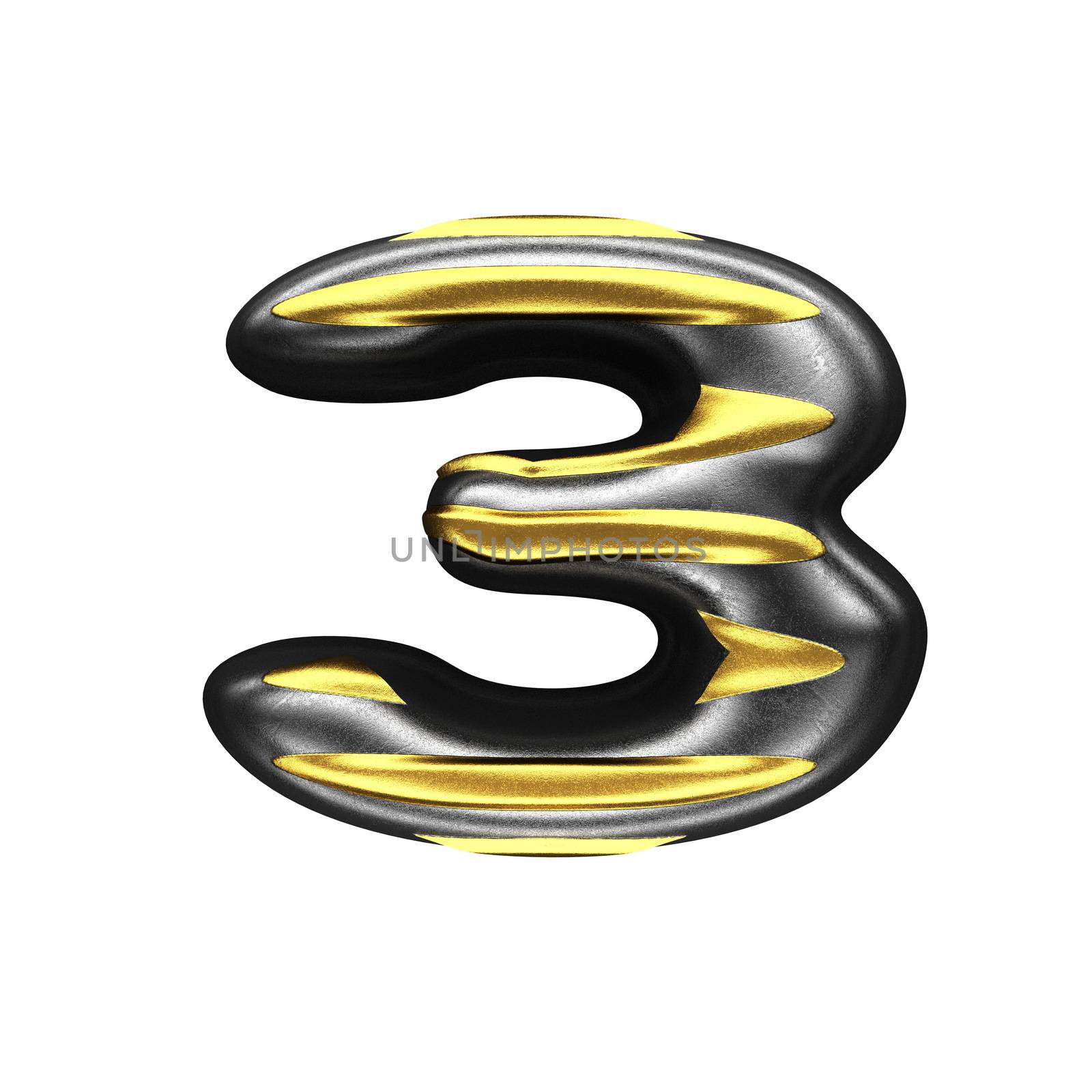 isolated silver figure with gold