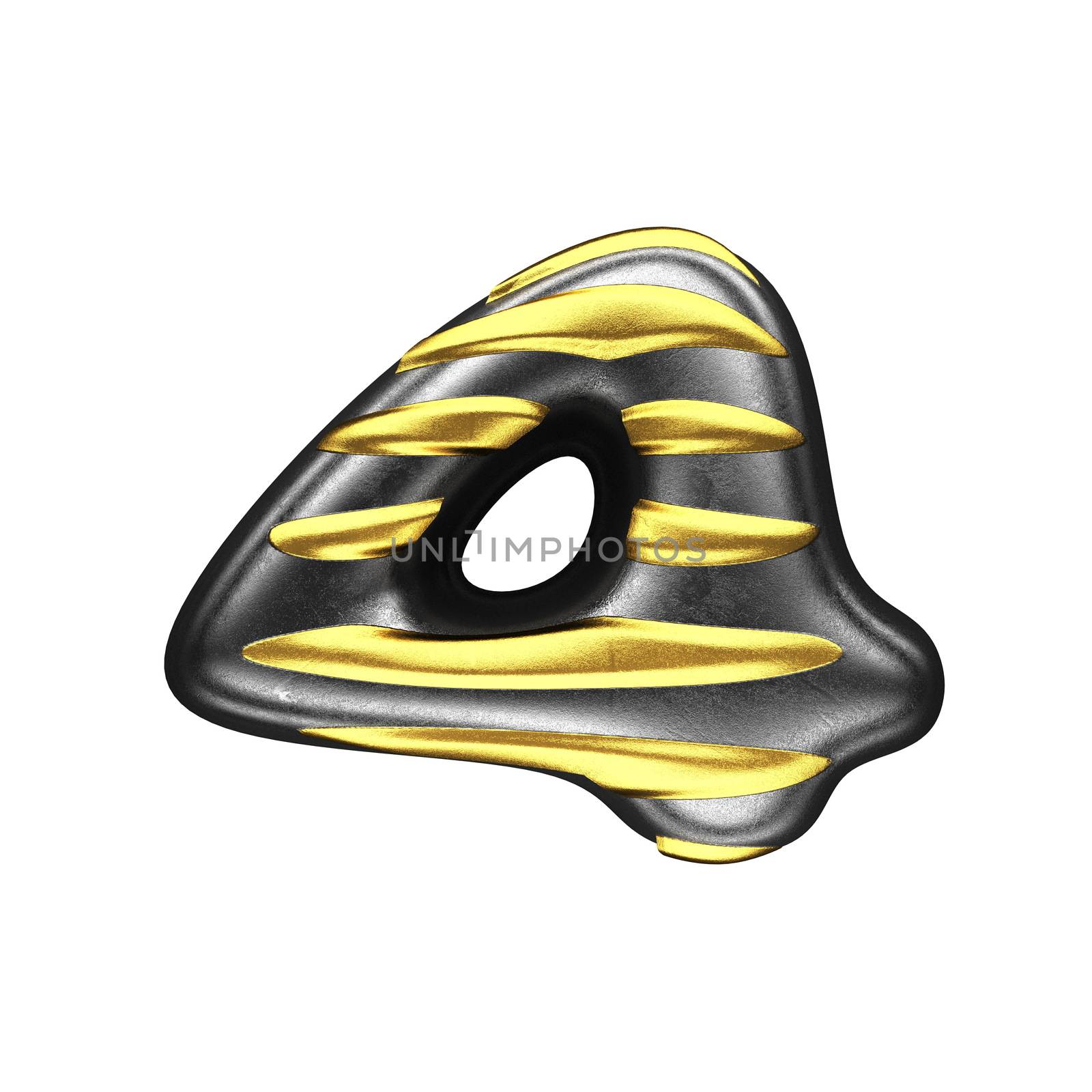 isolated silver figure with gold