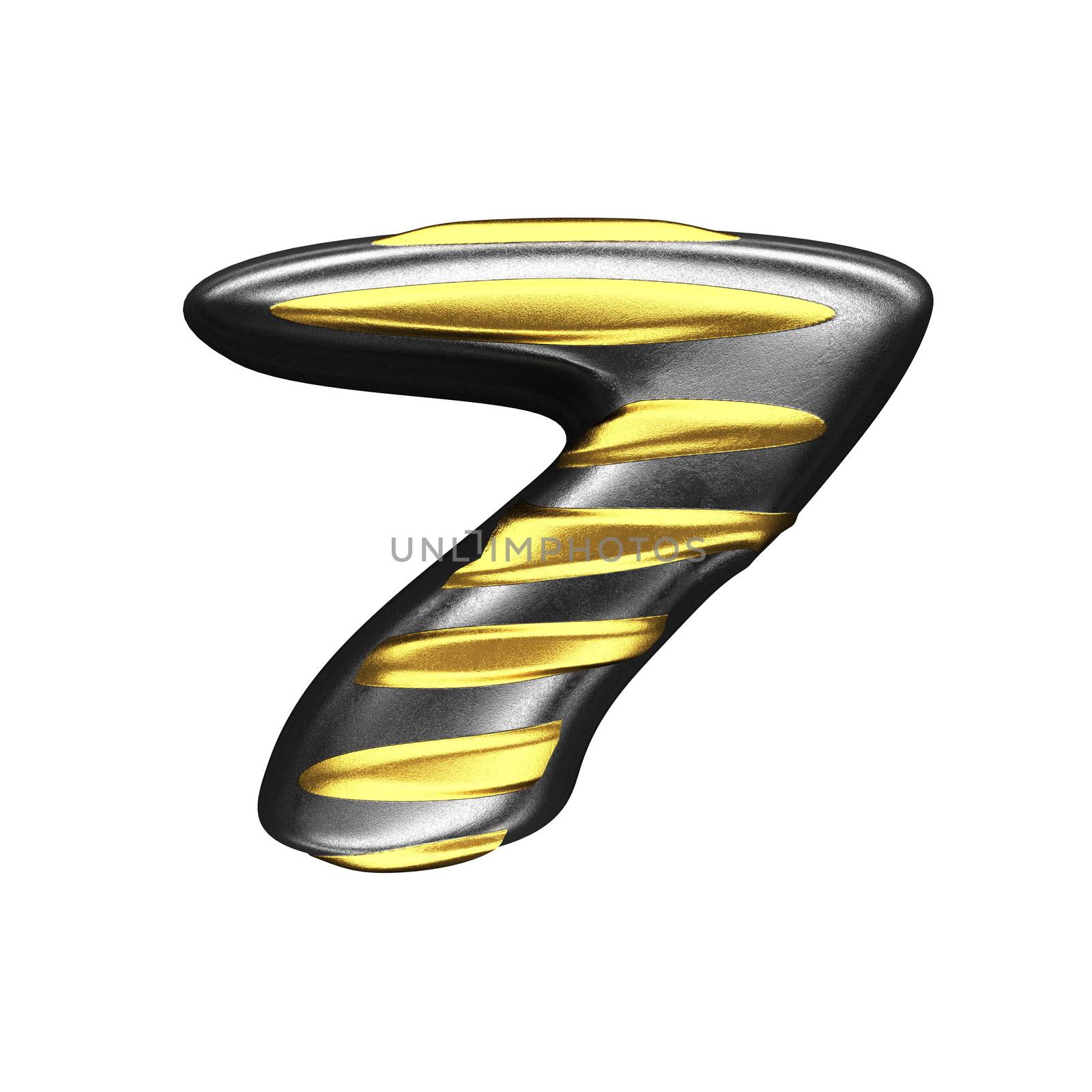 isolated silver figure with gold
