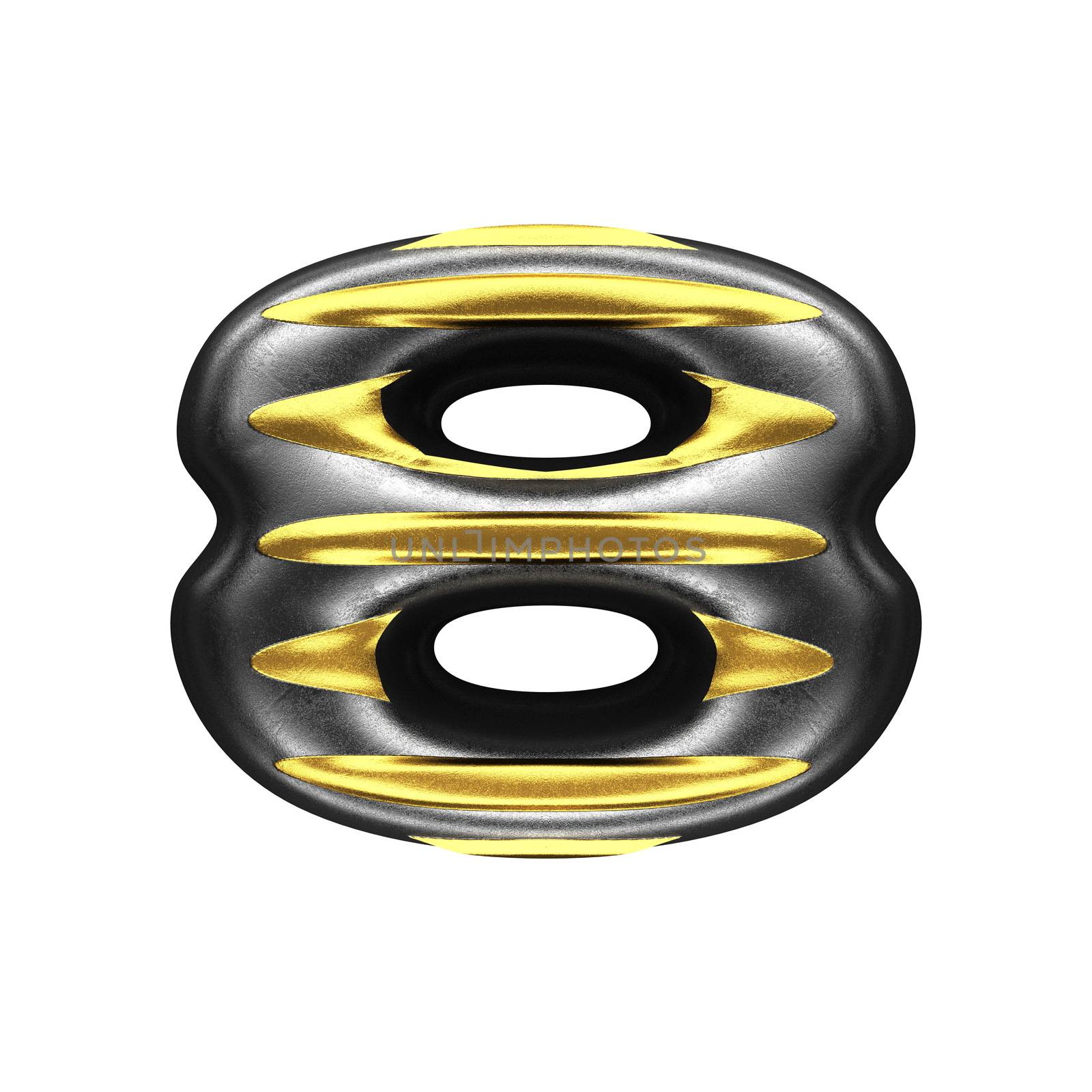 isolated silver figure with gold