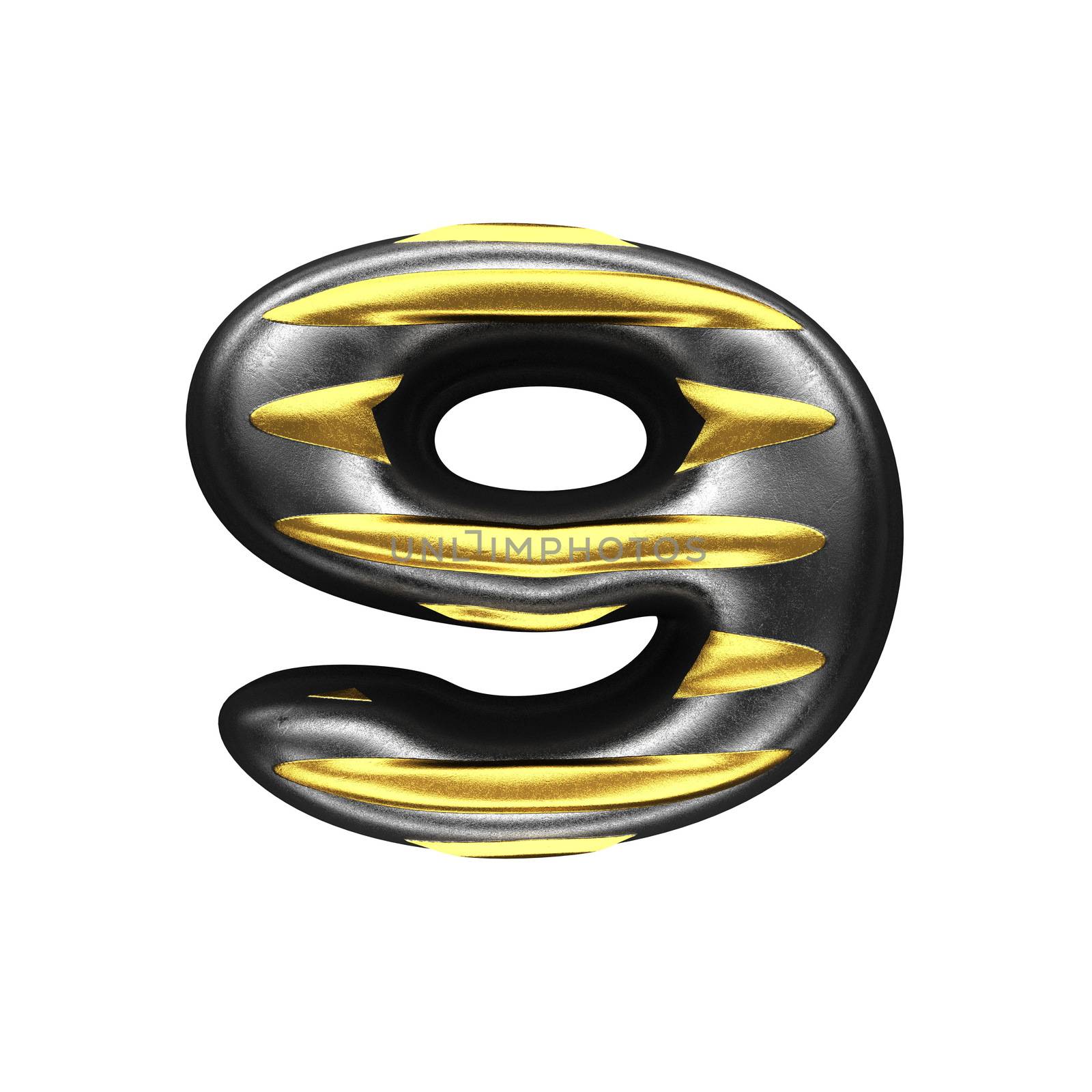 isolated silver figure with gold