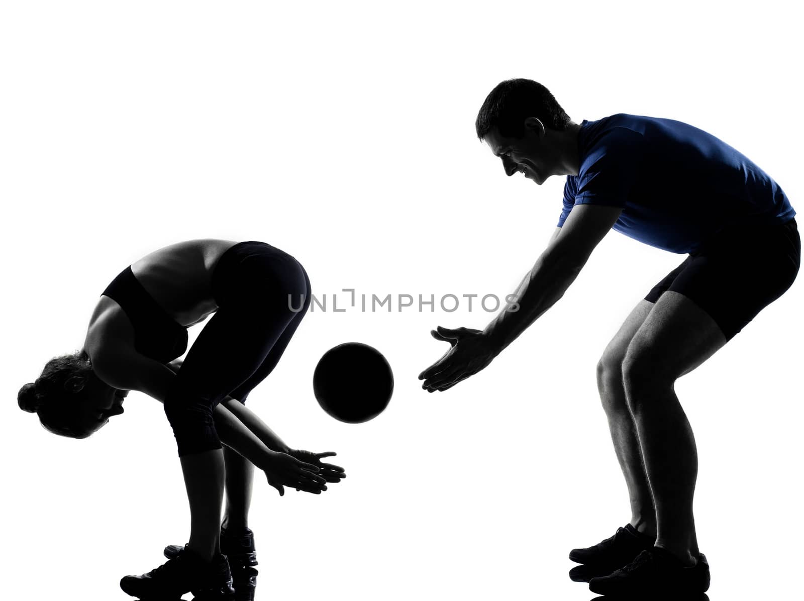 couple woman man exercising workout  by PIXSTILL